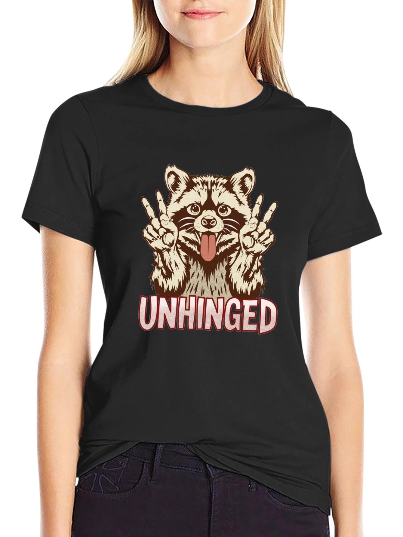 Unhinged Raccoon Graphic Tee - Funny Animal Shirt