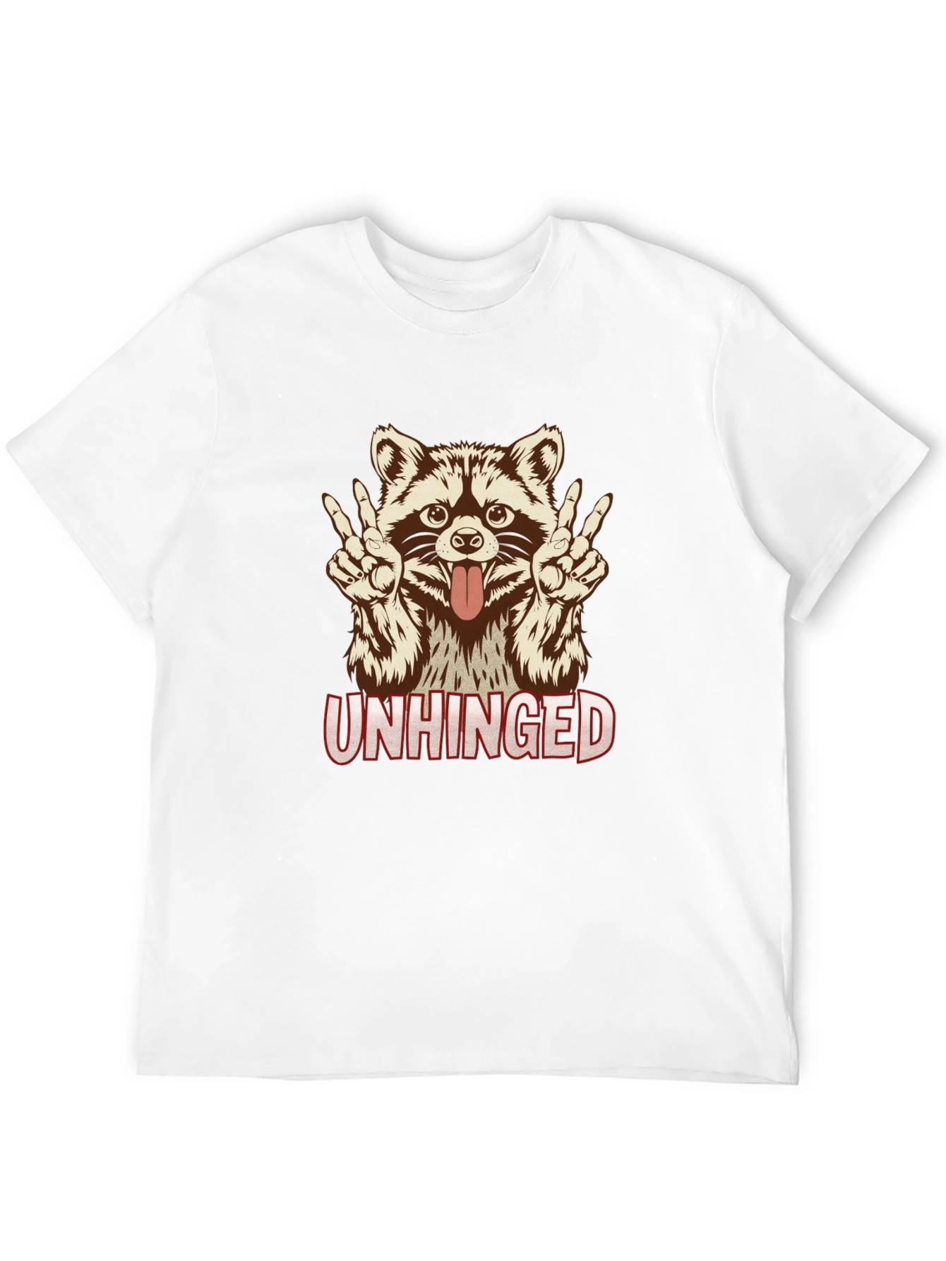 Unhinged Raccoon Graphic Tee - Funny Animal Shirt