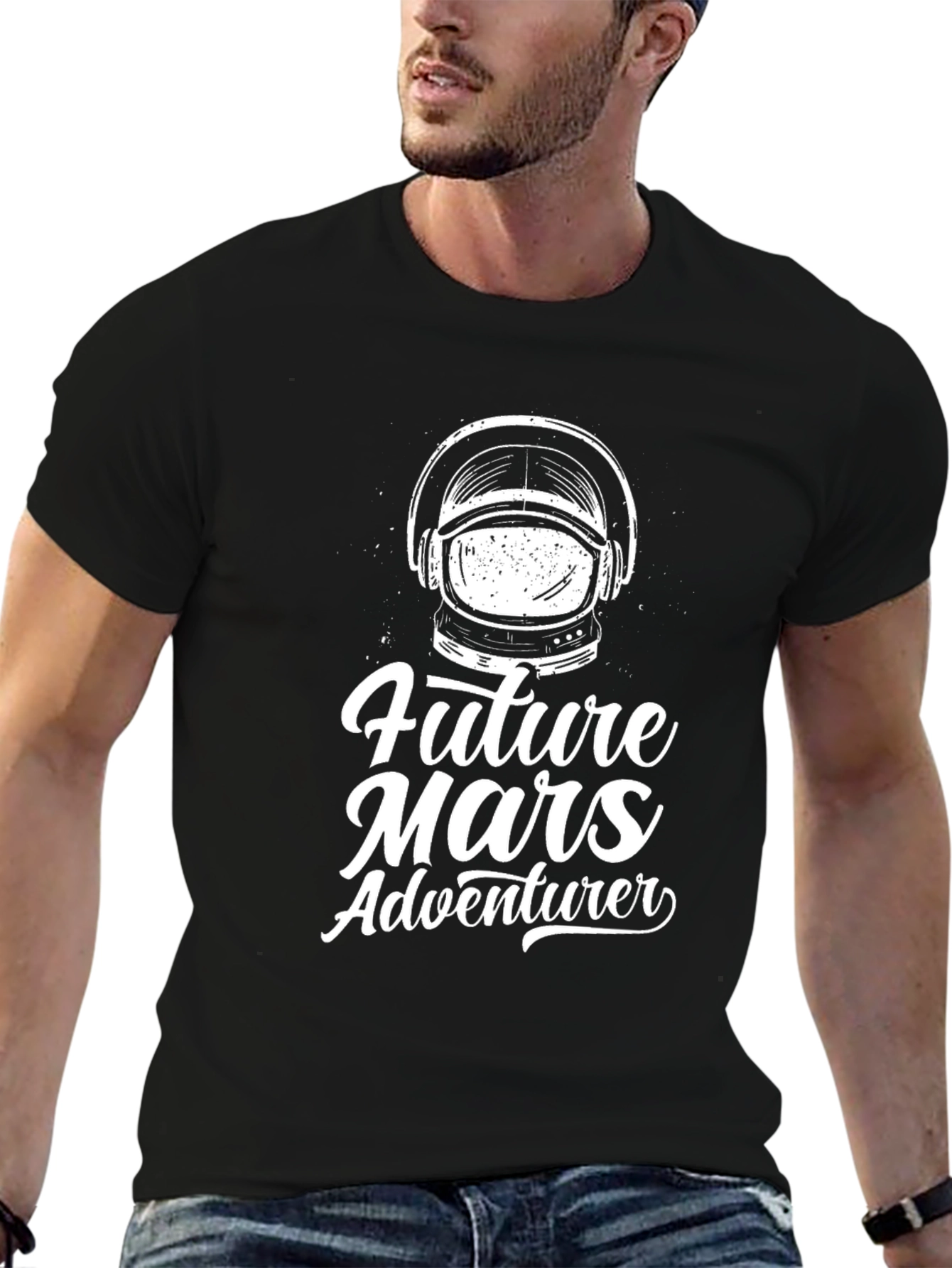 Future Mars Adventurer Black Graphic T-Shirt