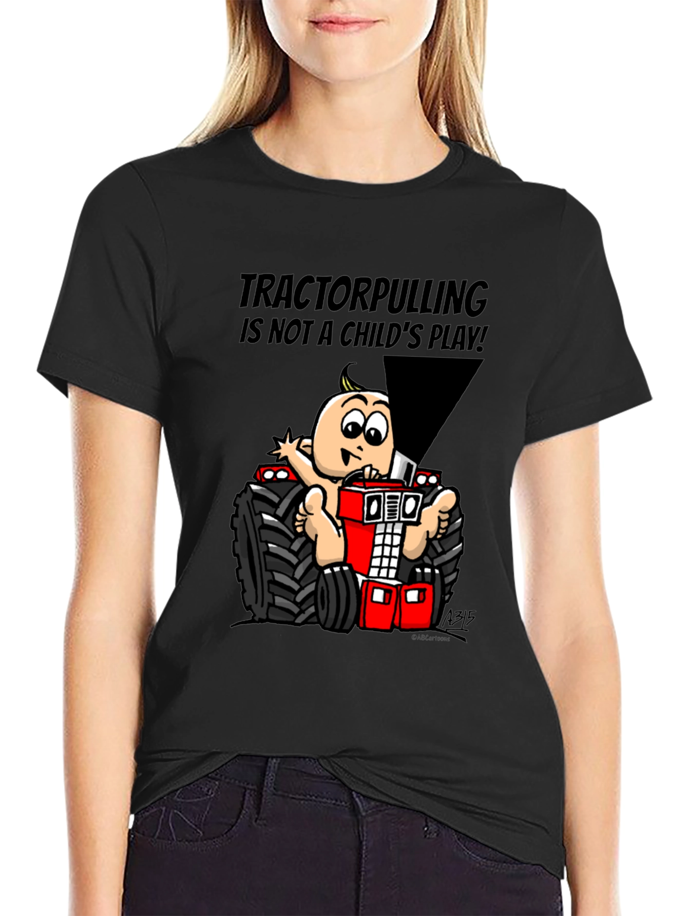 Tractor Pulling Baby Graphic T-Shirt