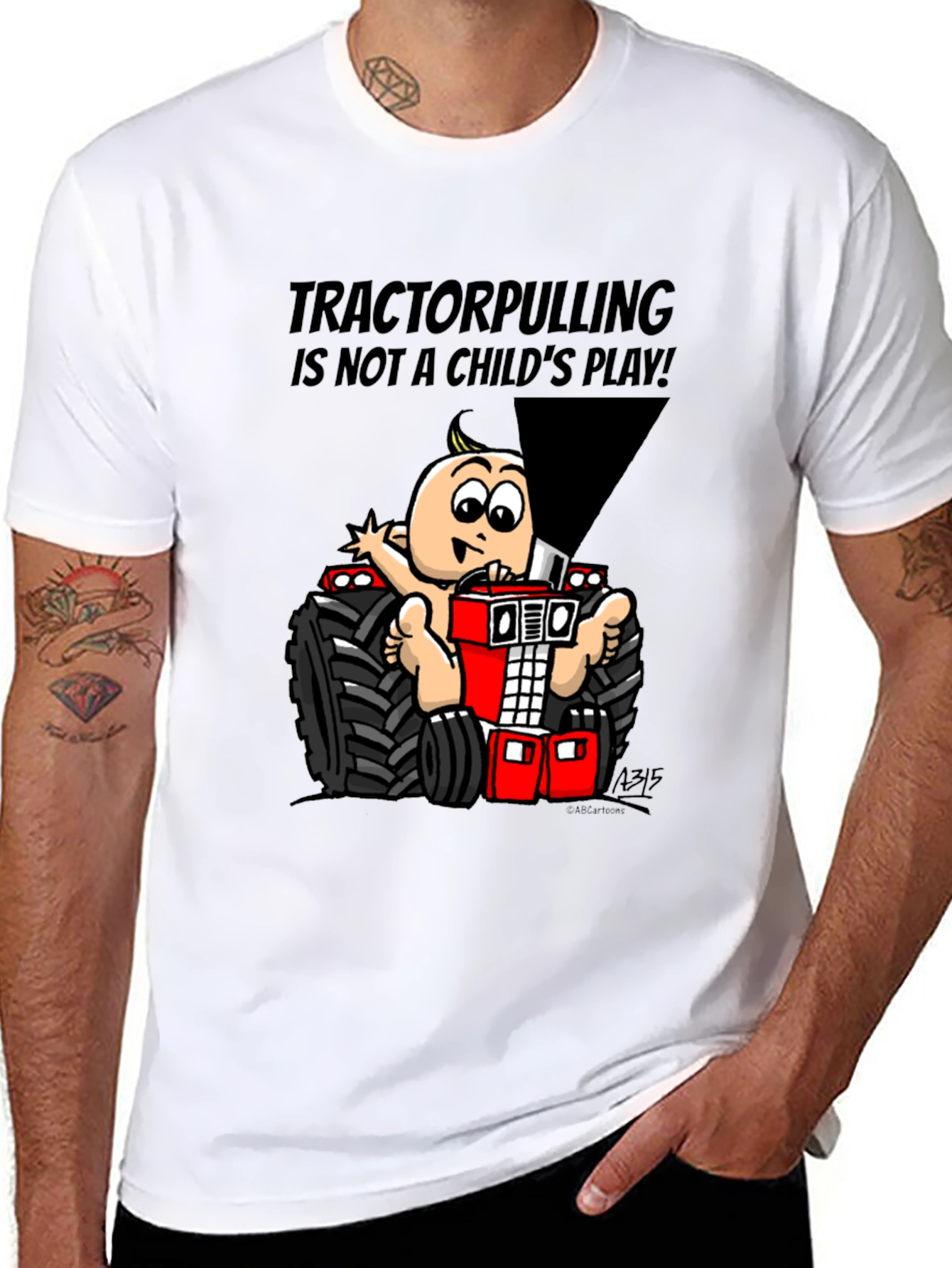 Tractor Pulling Baby Graphic T-Shirt