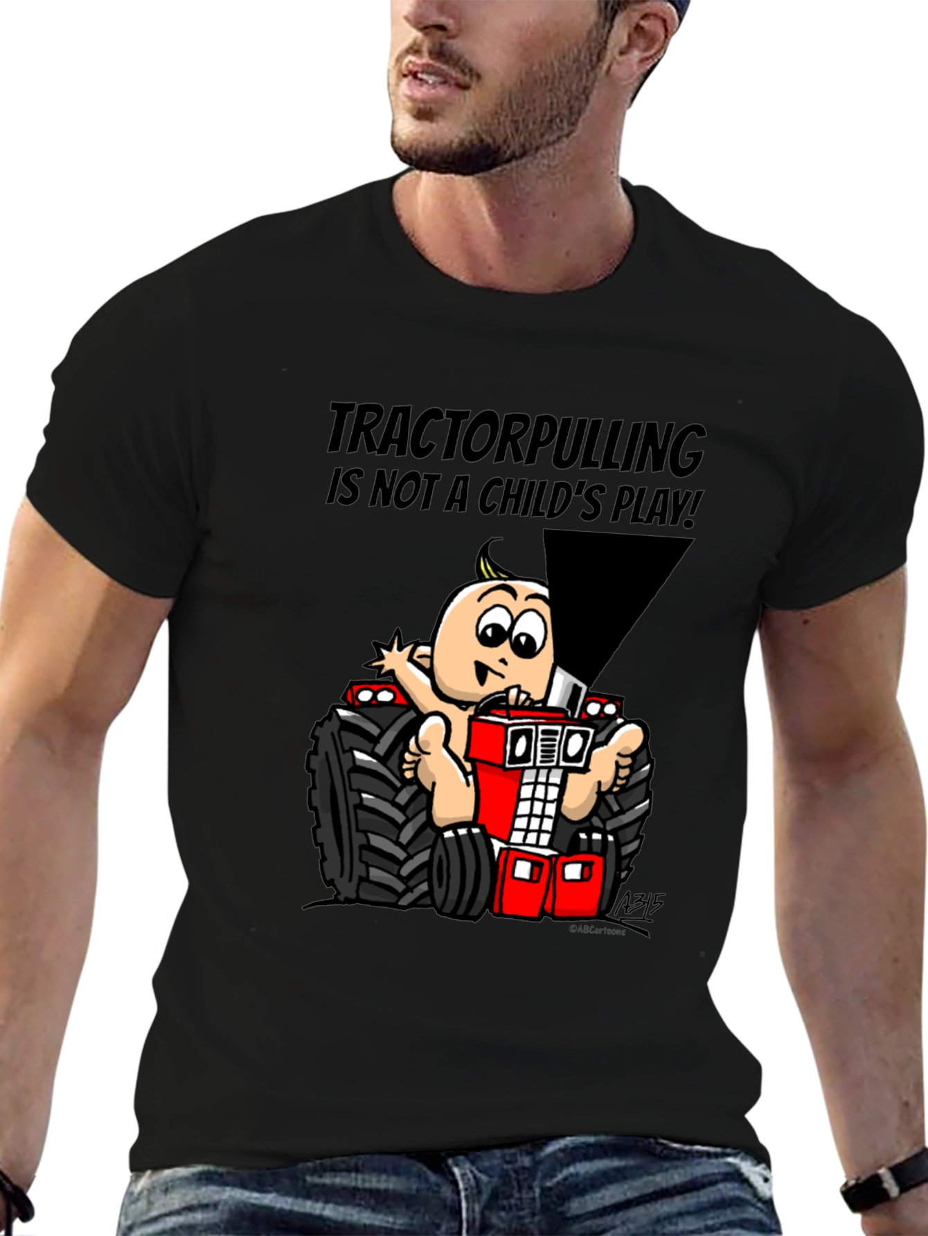Tractor Pulling Baby Graphic T-Shirt