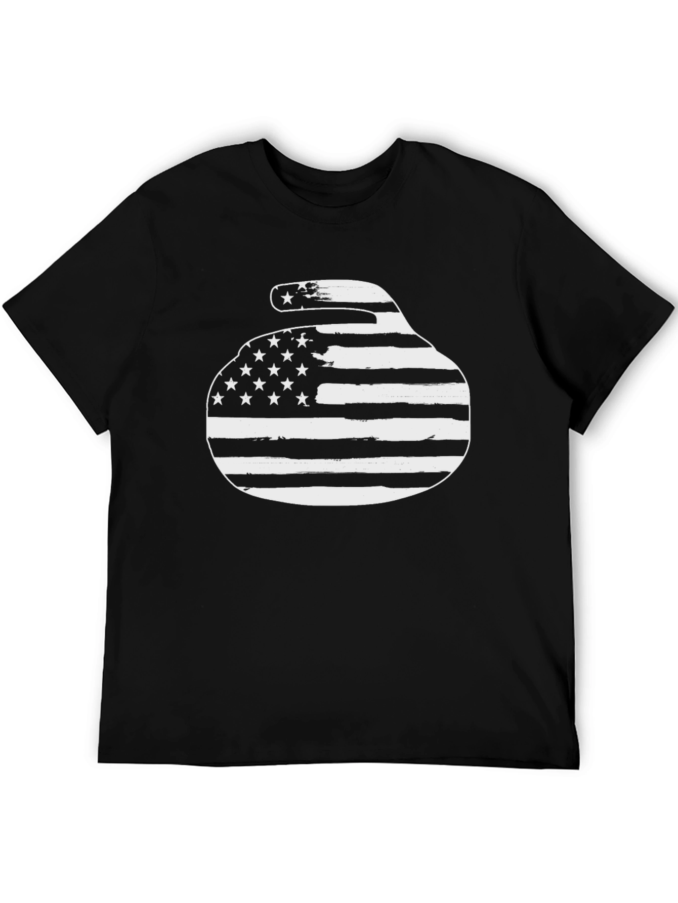 American Flag Curling Stone Graphic Tee