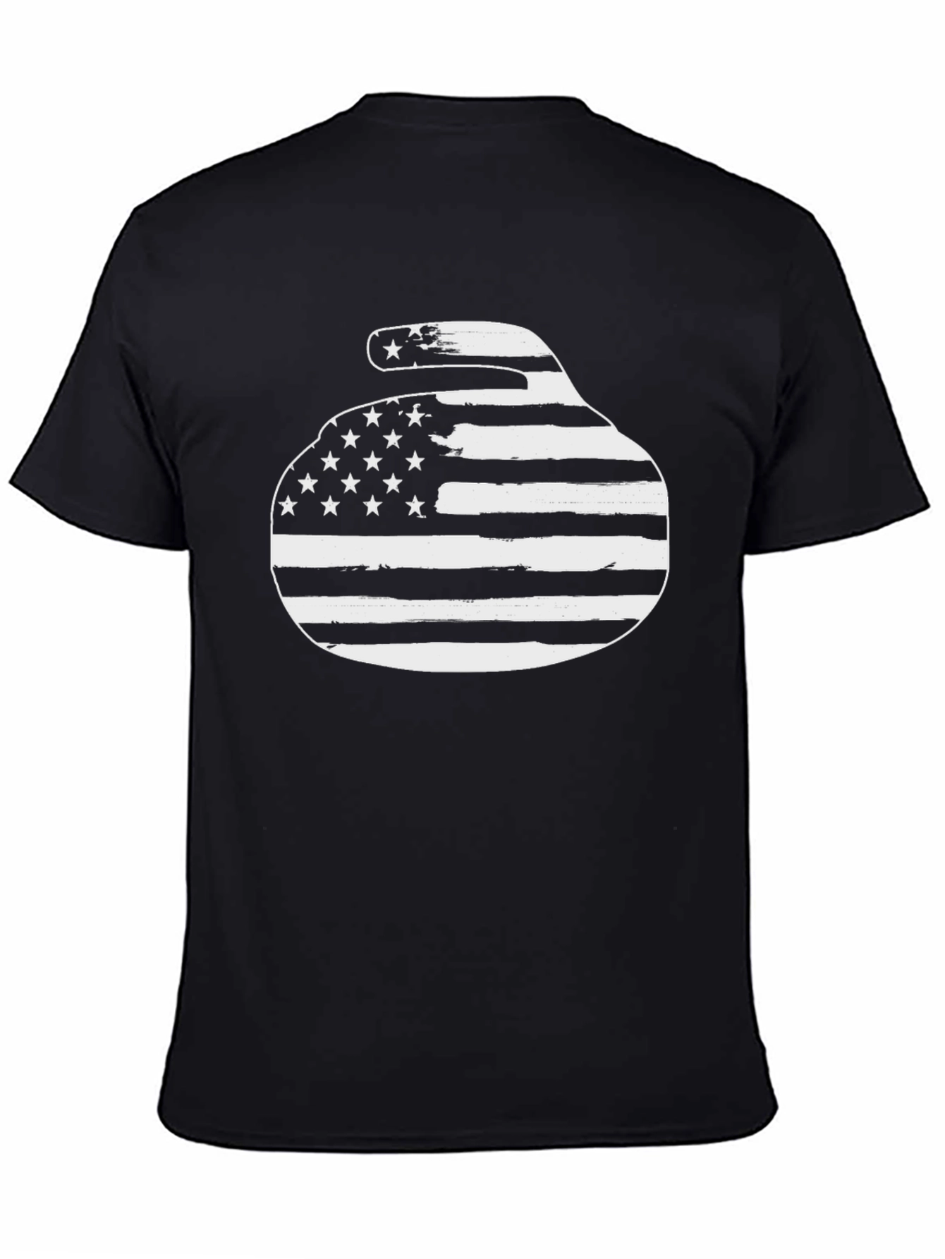 American Flag Curling Stone Graphic Tee