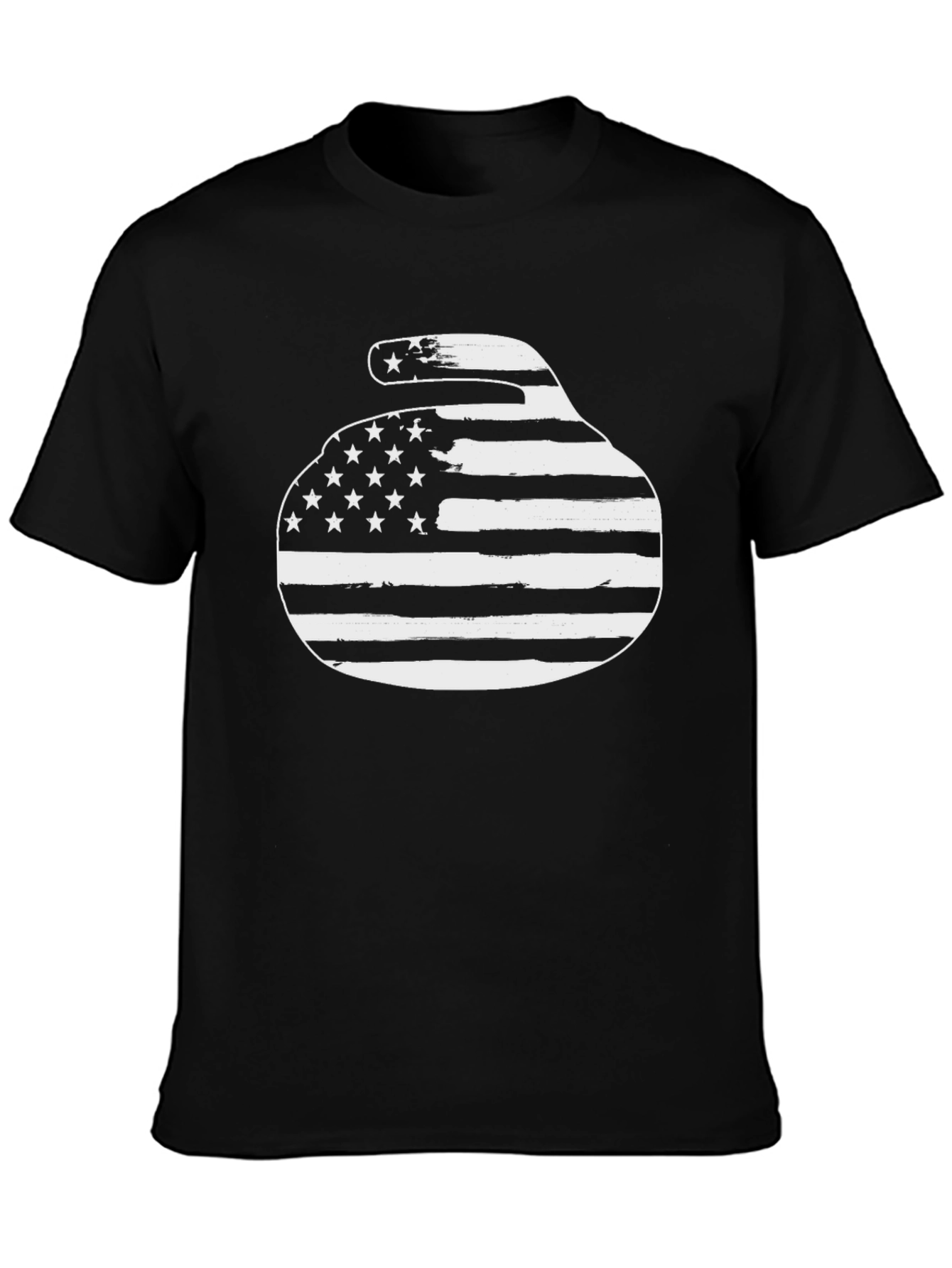 American Flag Curling Stone Graphic Tee