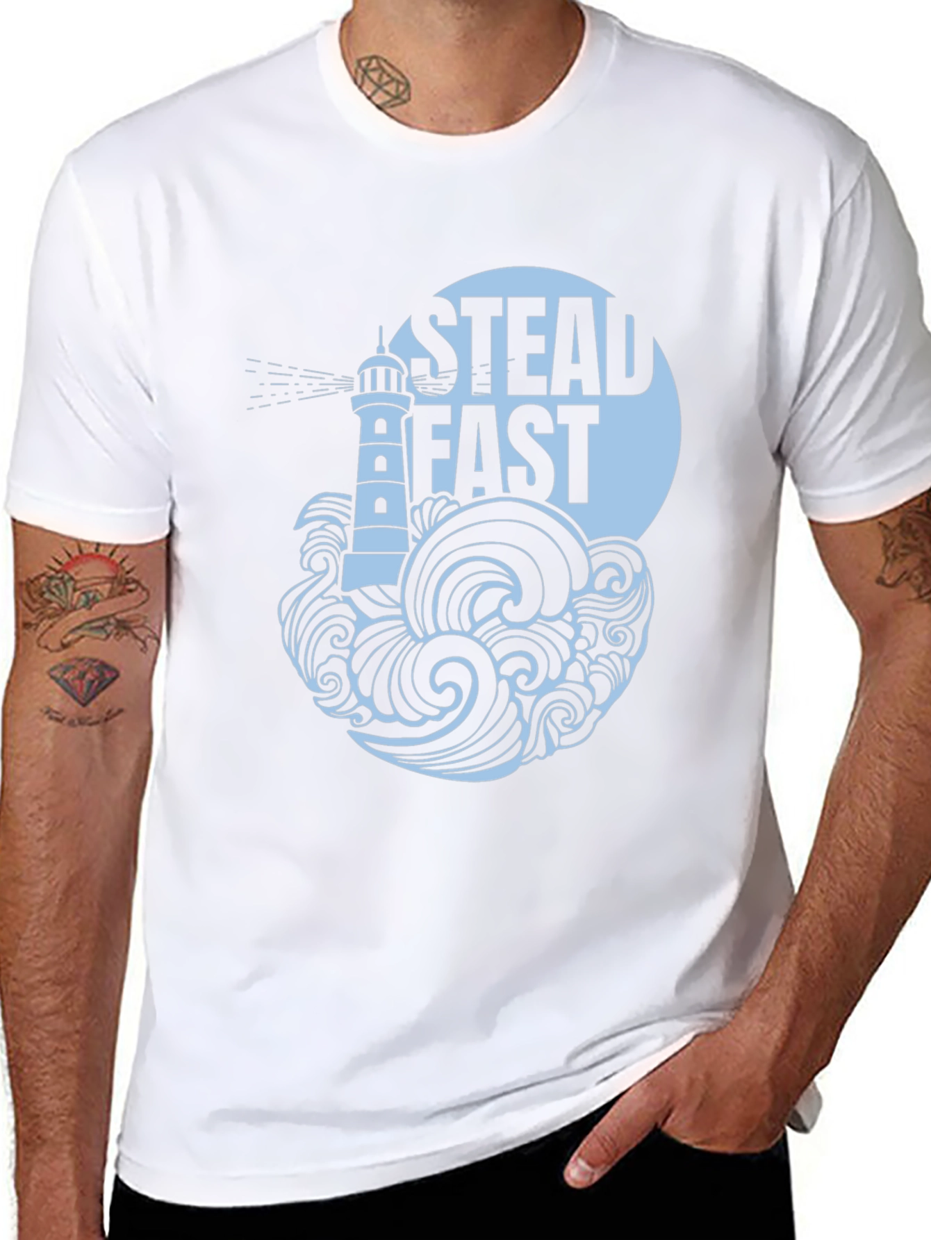 Steadfast Lighthouse Graphic Tee - Mens Black T-Shirt