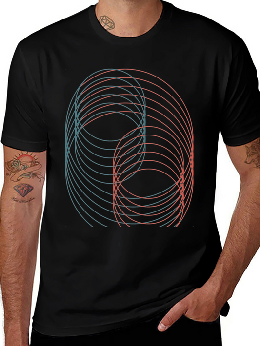 Geometric Circle Graphic Tee - Modern Minimalist Design