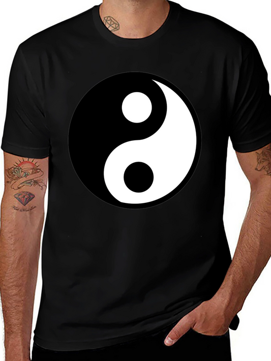 Yin Yang Graphic Print Black T-Shirt - Balance and Style