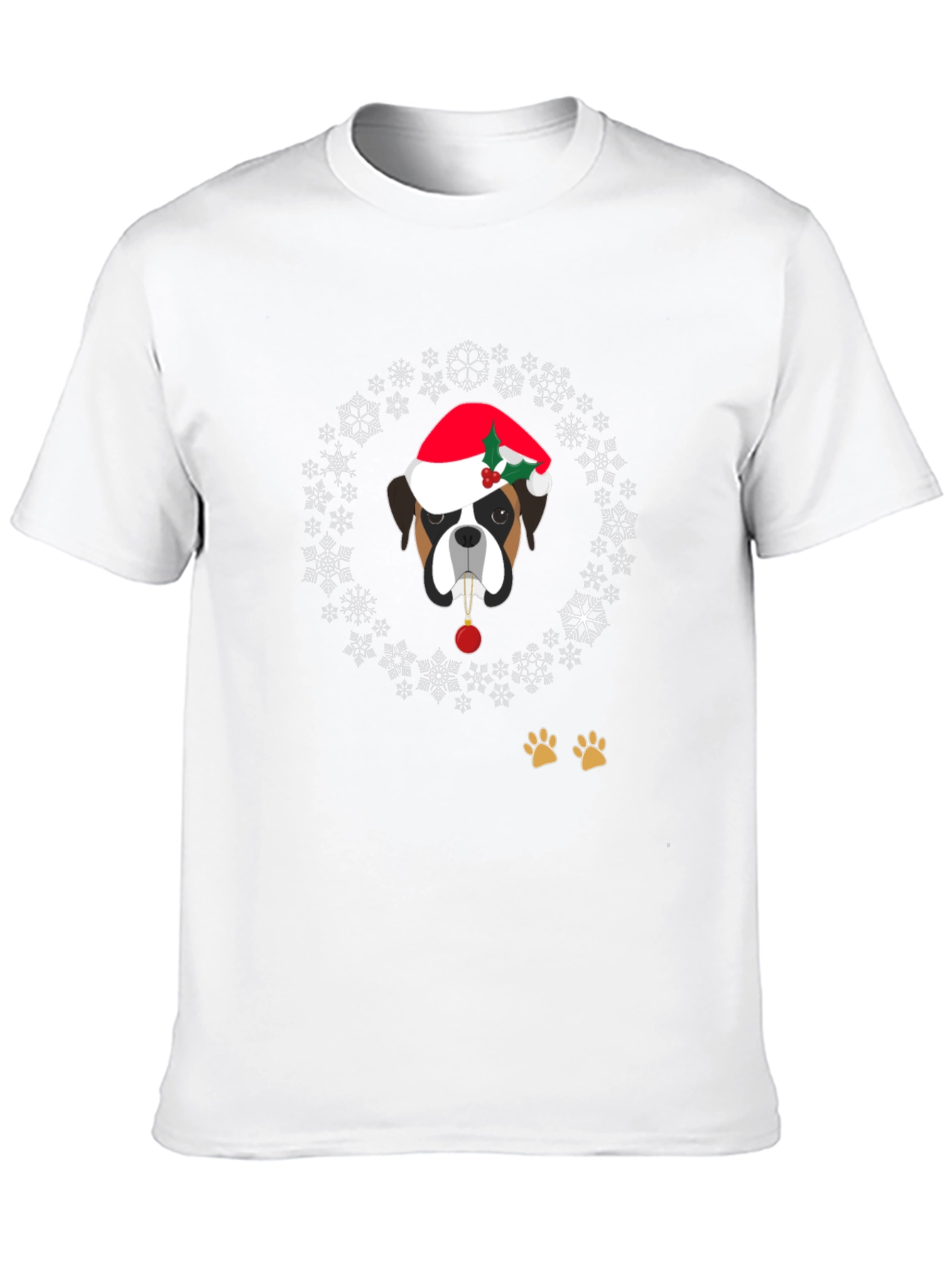 Holiday Dog Graphic Tee - Christmas Boxer Dog T-Shirt