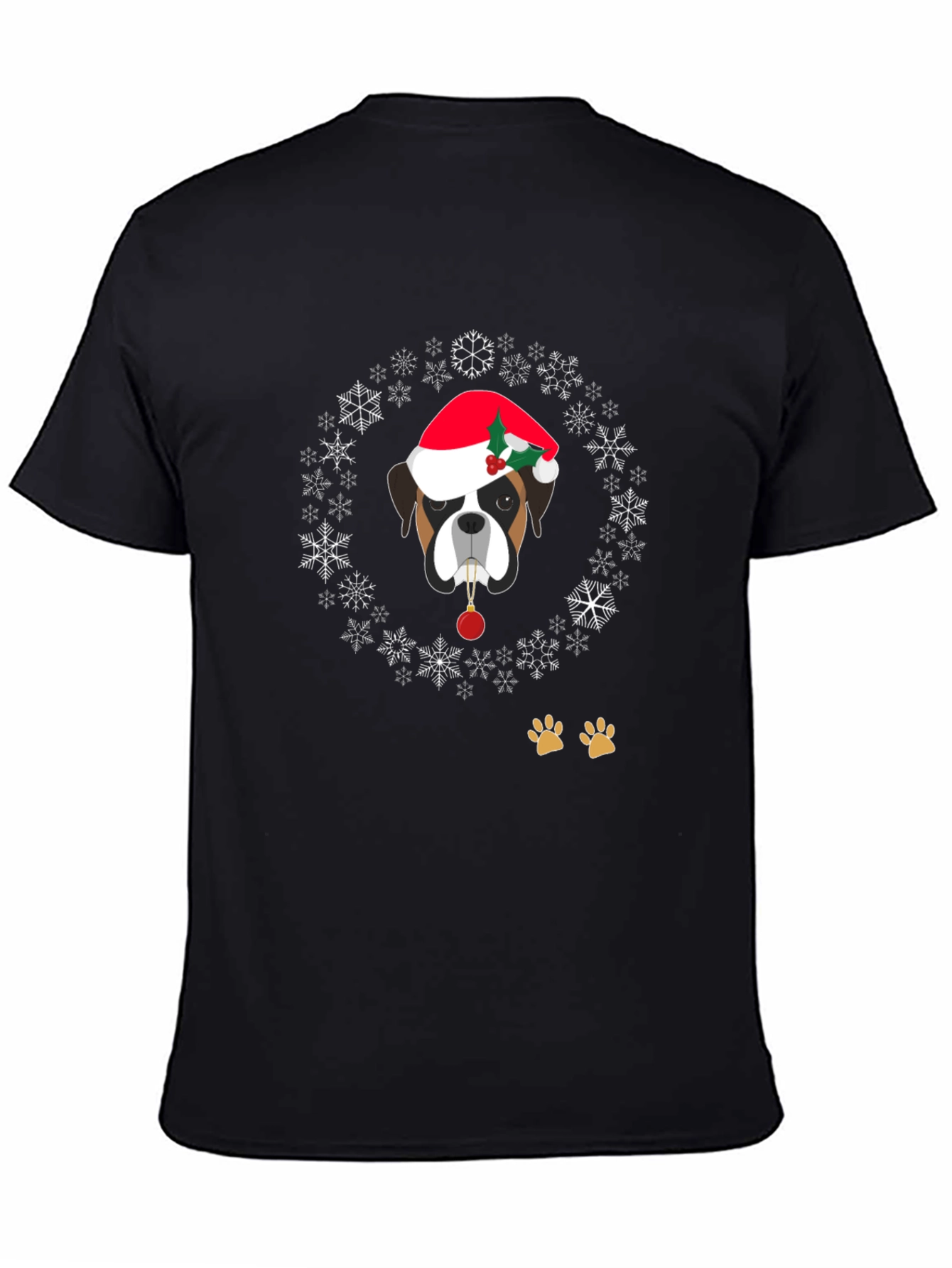 Holiday Dog Graphic Tee - Christmas Boxer Dog T-Shirt