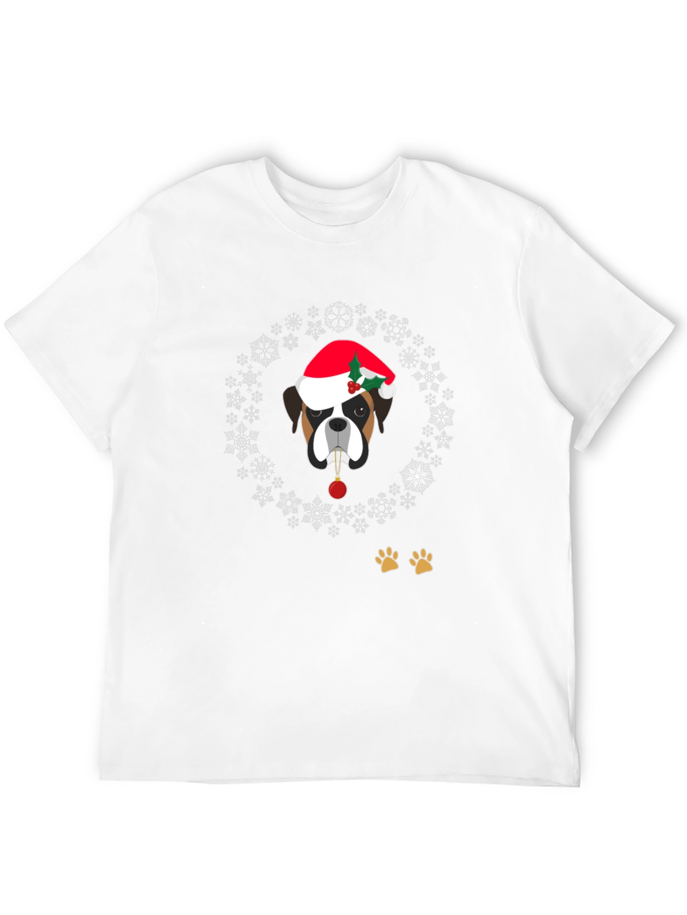 Holiday Dog Graphic Tee - Christmas Boxer Dog T-Shirt