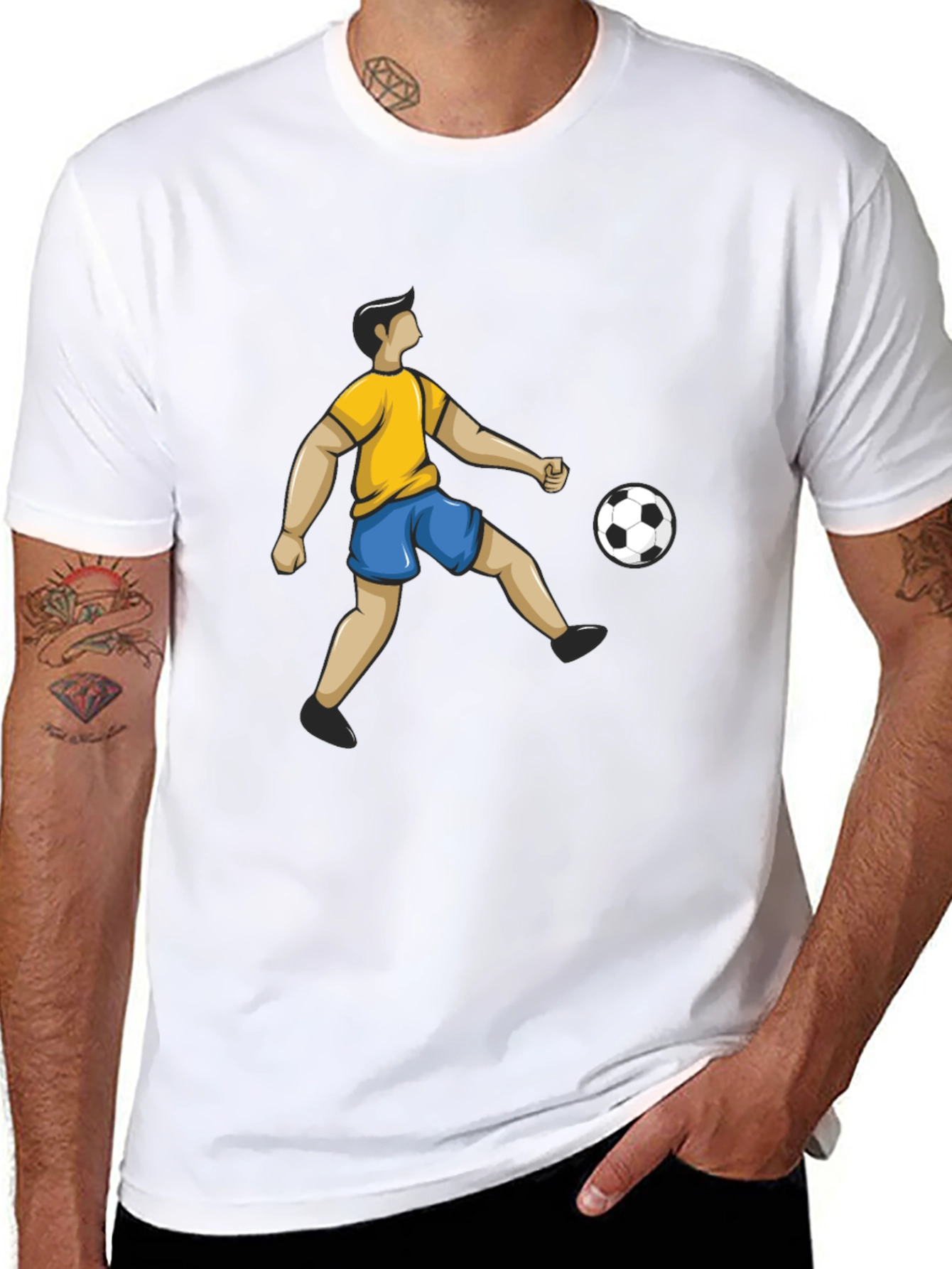 Soccer Player Graphic Black T-Shirt