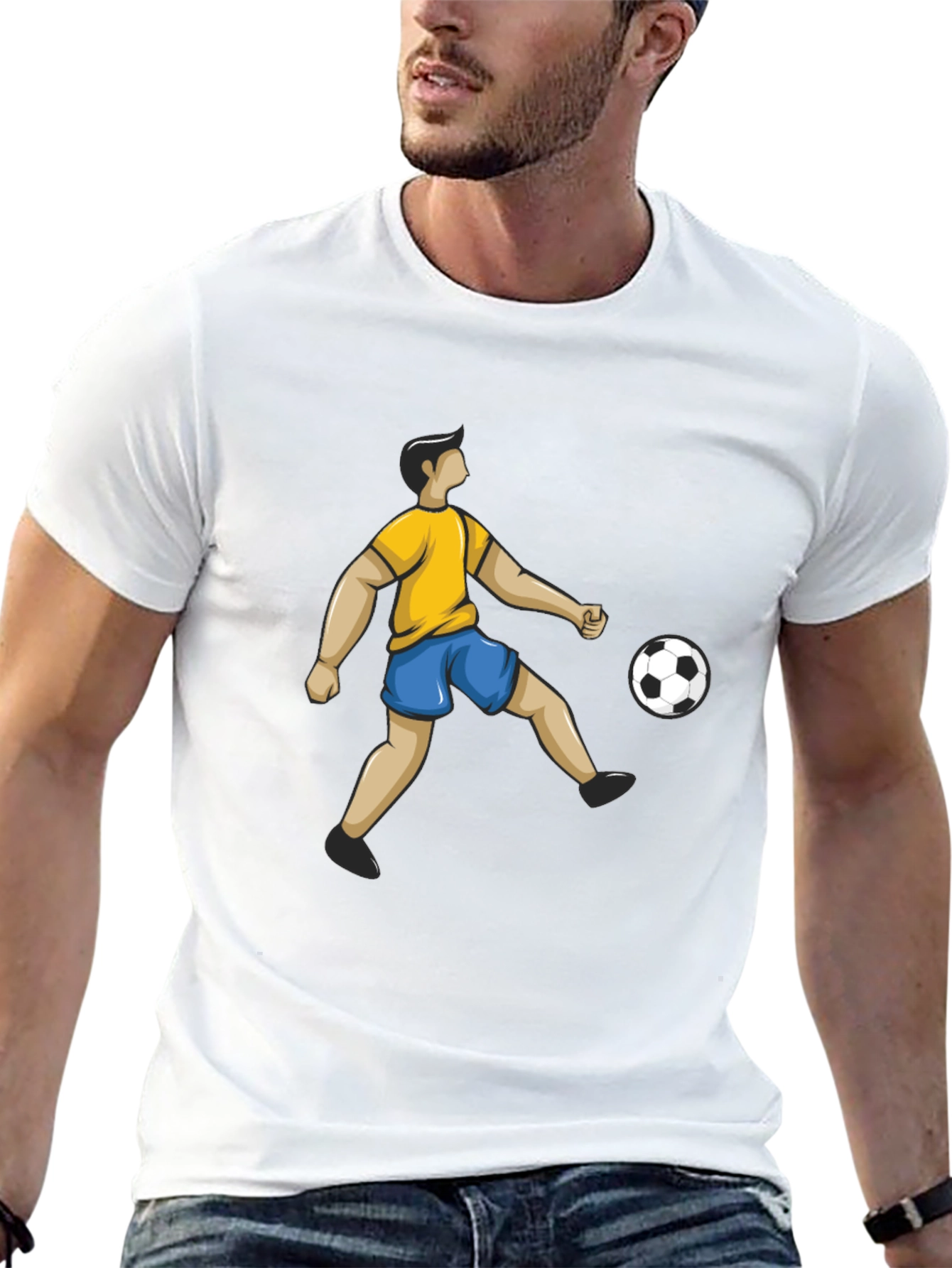 Soccer Player Graphic Black T-Shirt
