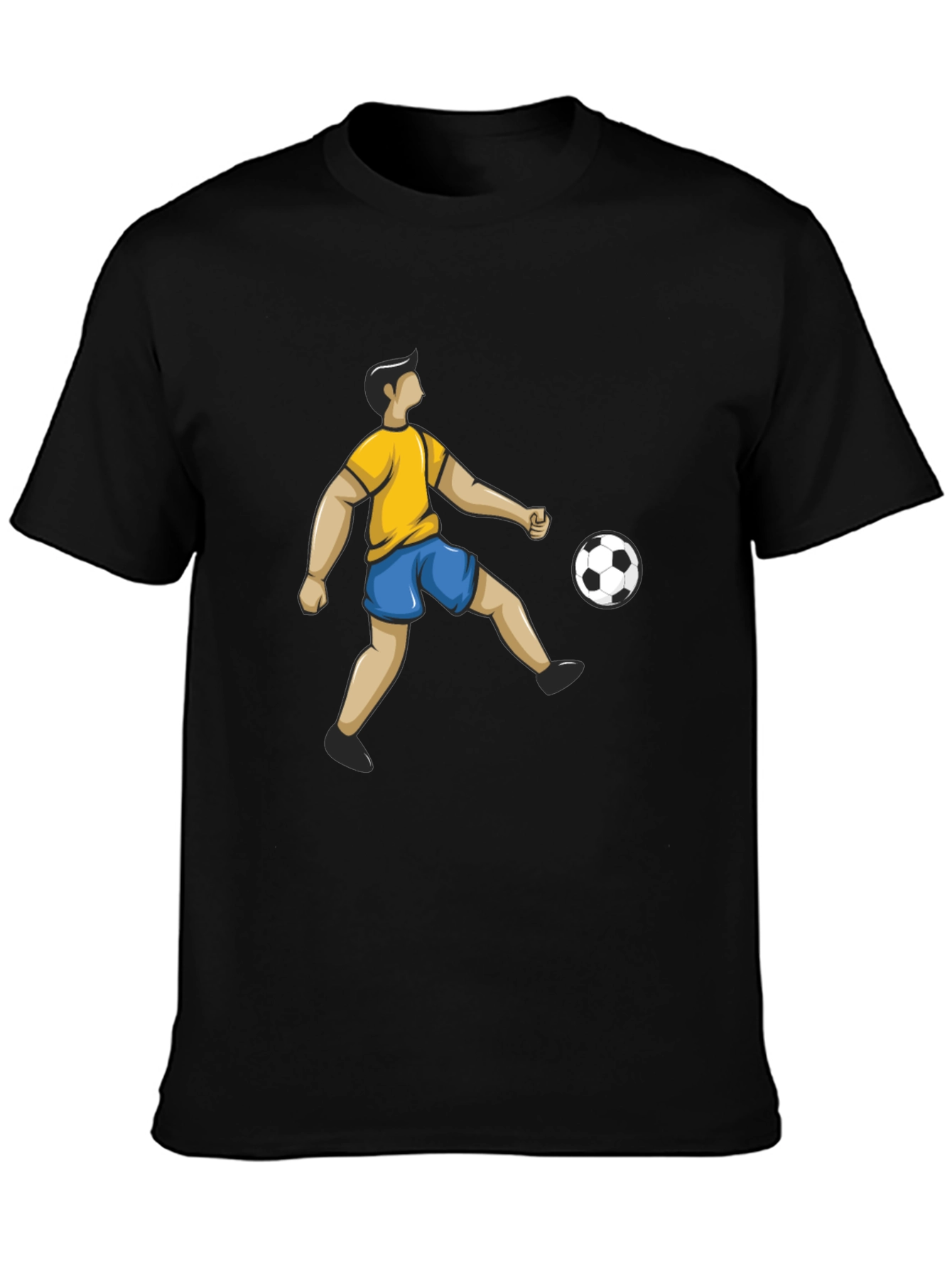 Soccer Player Graphic Black T-Shirt