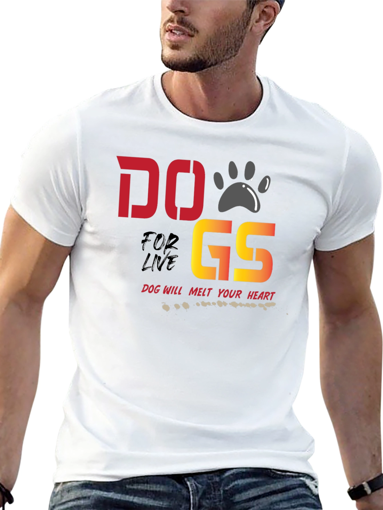 Dogs for Life T-Shirt - Dog Paw Design