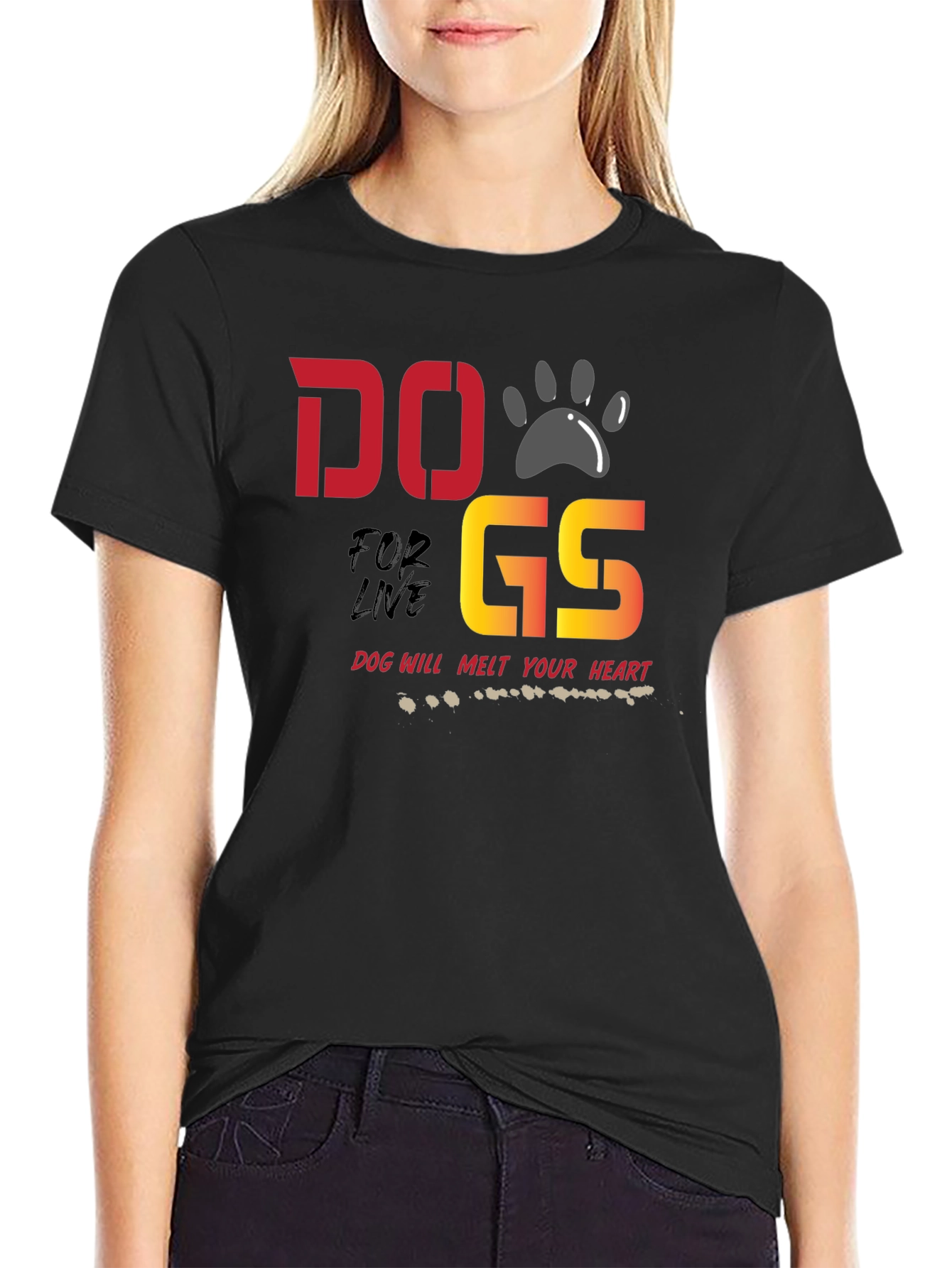 Dogs for Life T-Shirt - Dog Paw Design