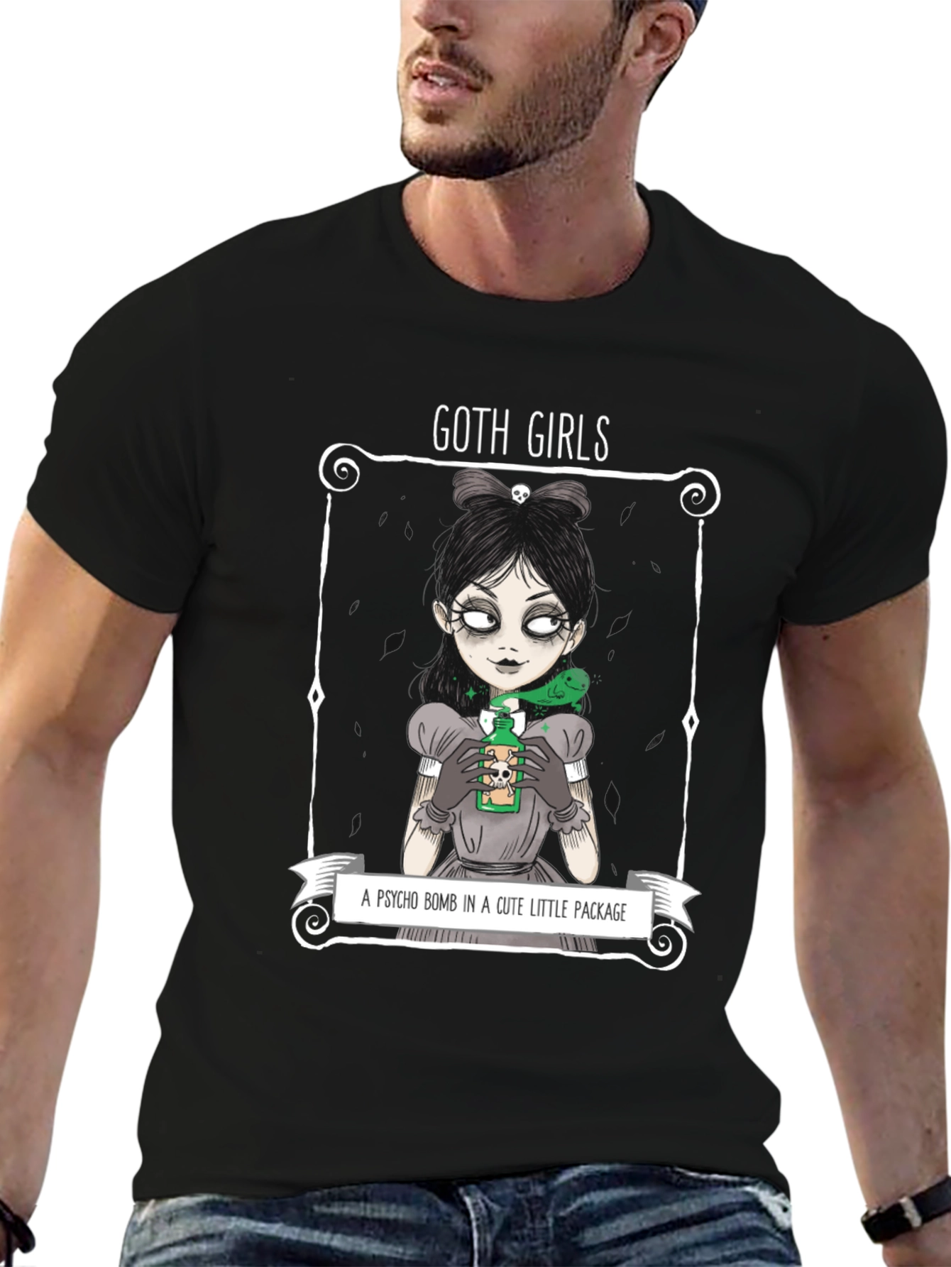Goth Girls Psycho Bomb Graphic T-Shirt