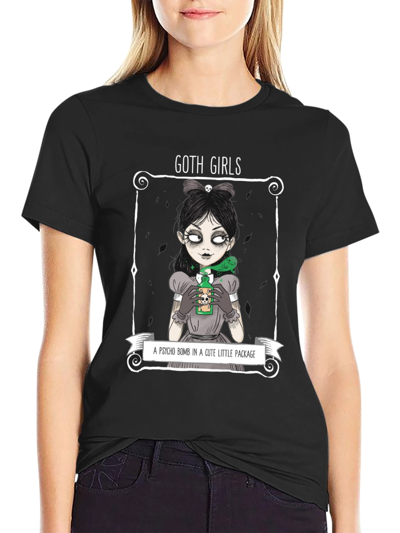 Goth Girls Psycho Bomb Graphic T-Shirt