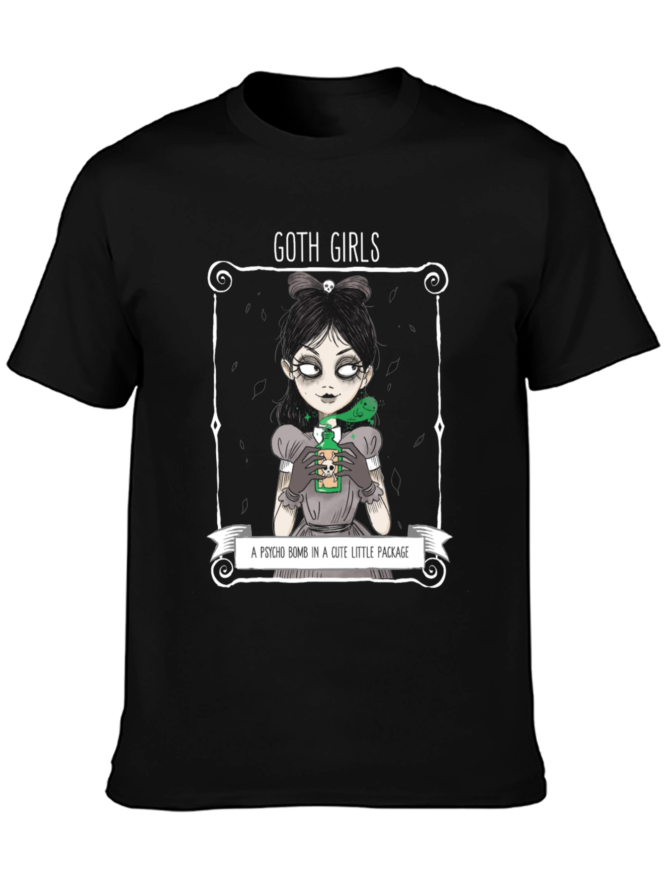 Goth Girls Psycho Bomb Graphic T-Shirt