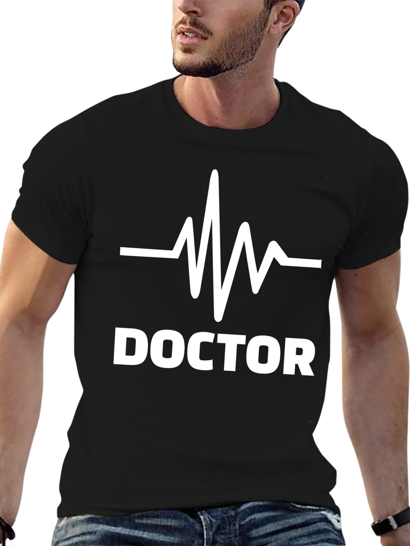 Doctor Heartbeat Graphic T-Shirt - Black