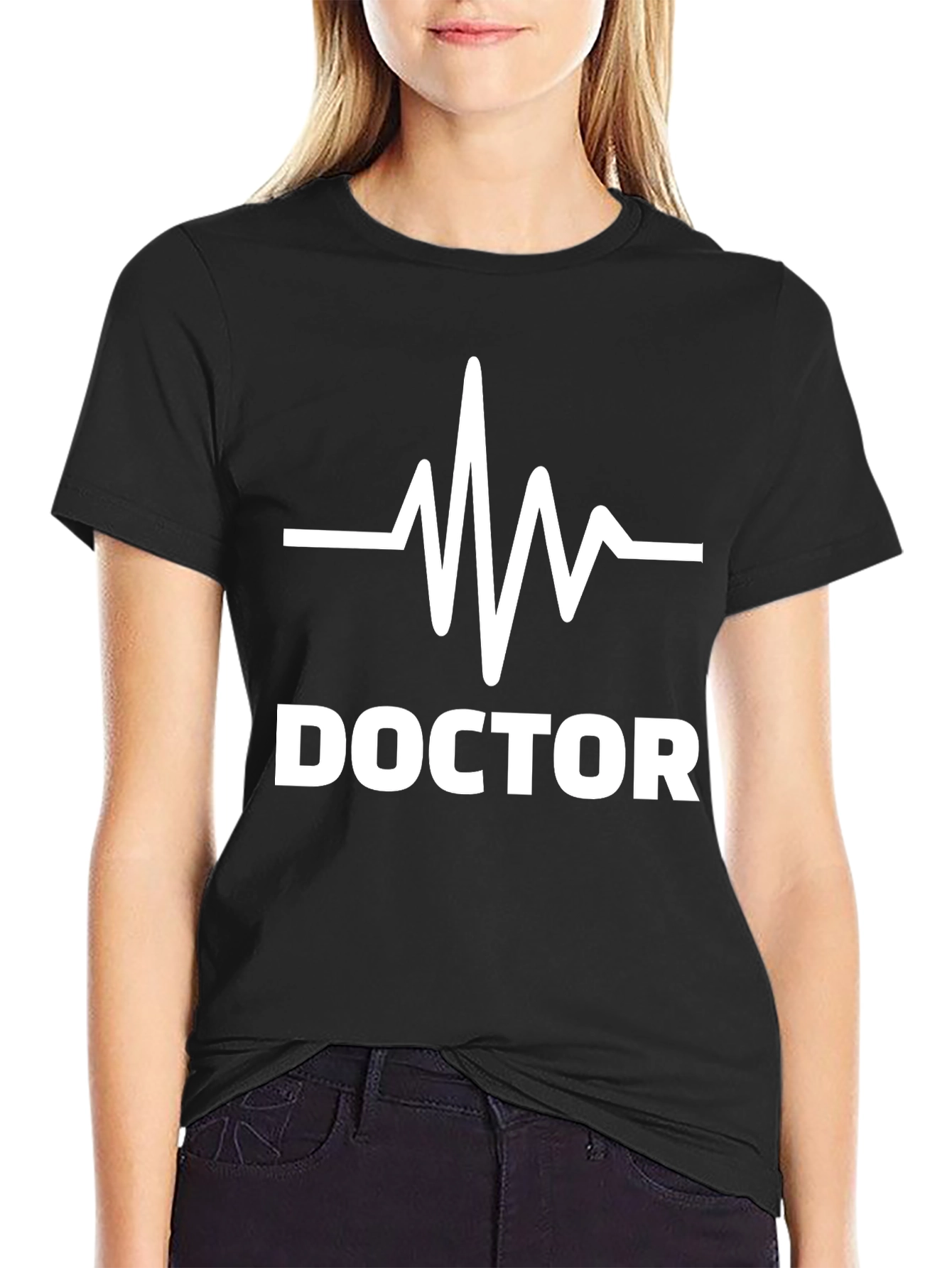 Doctor Heartbeat Graphic T-Shirt - Black