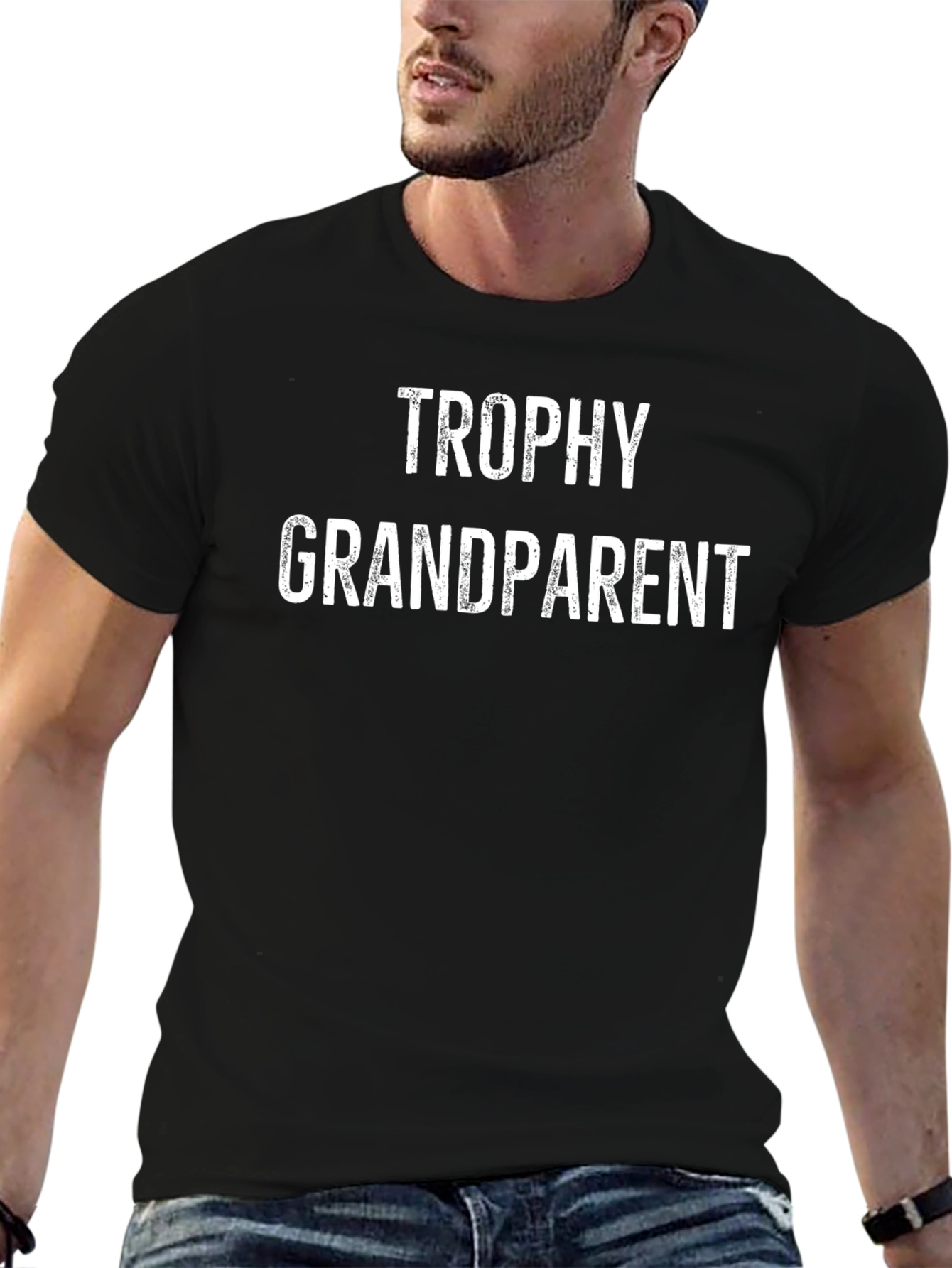 Trophy Grandparent Black Graphic Tee