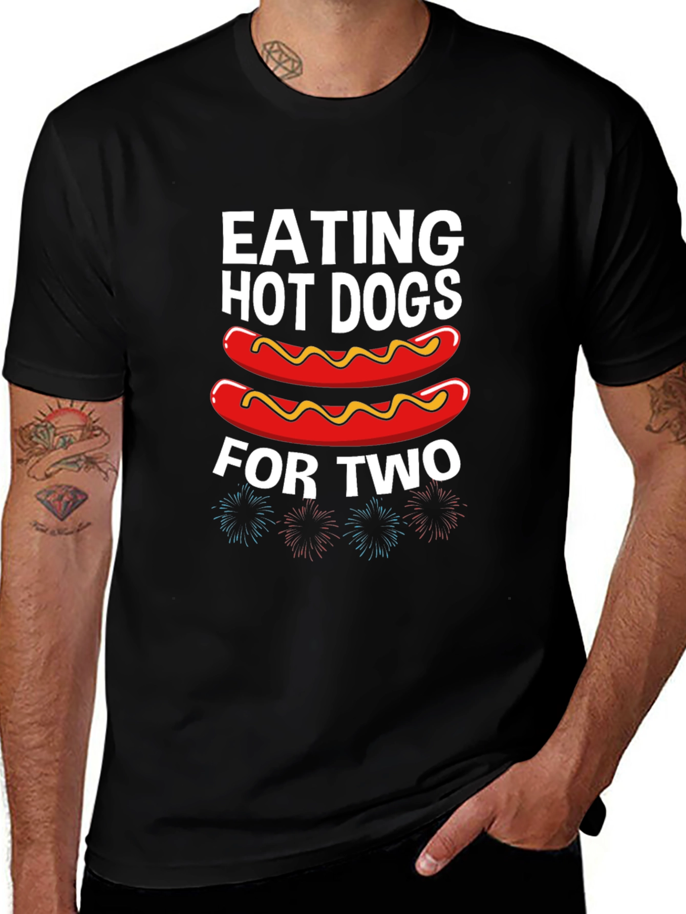 Eating Hot Dogs for Two Black T-Shirt