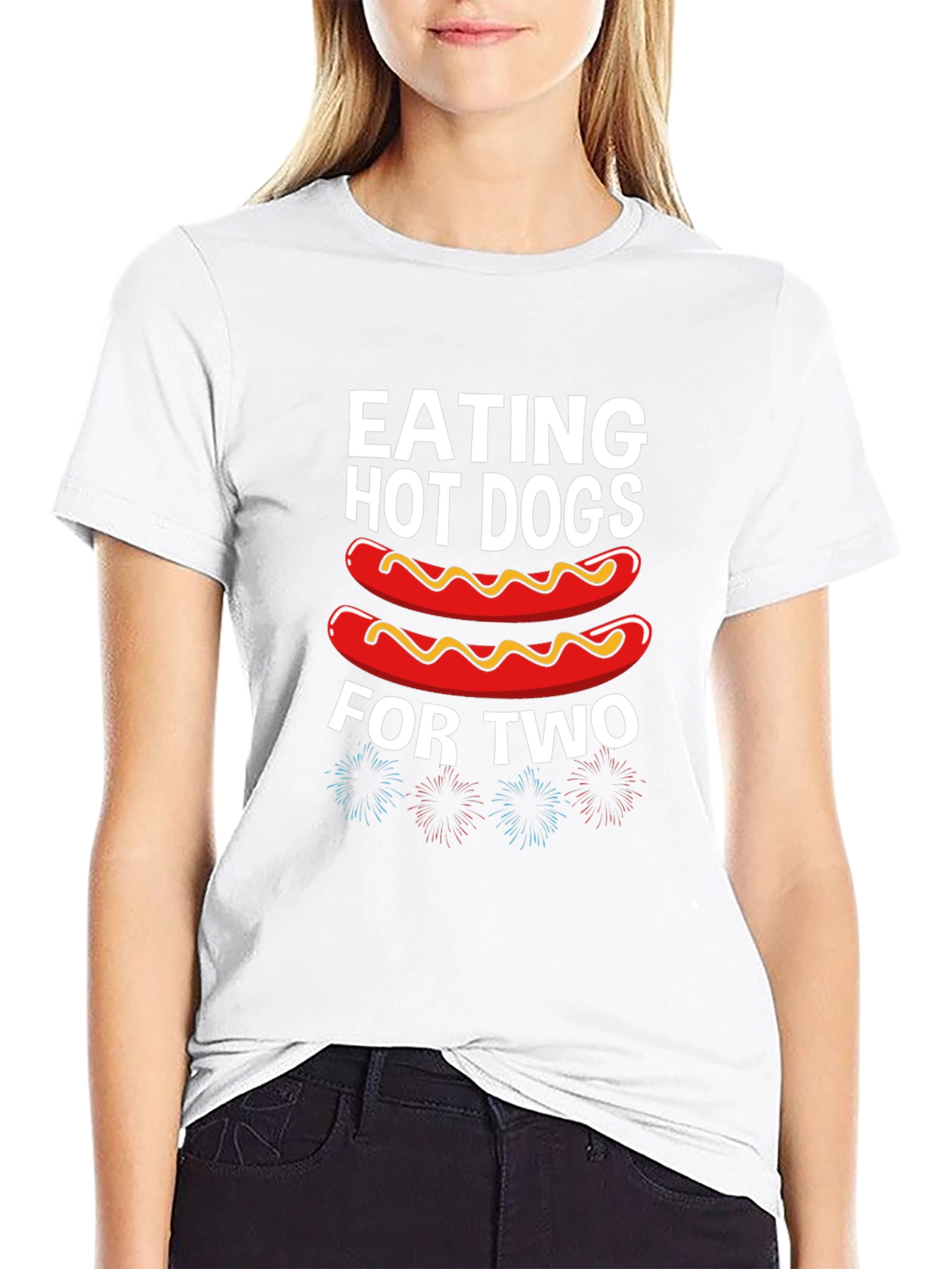 Eating Hot Dogs for Two Black T-Shirt