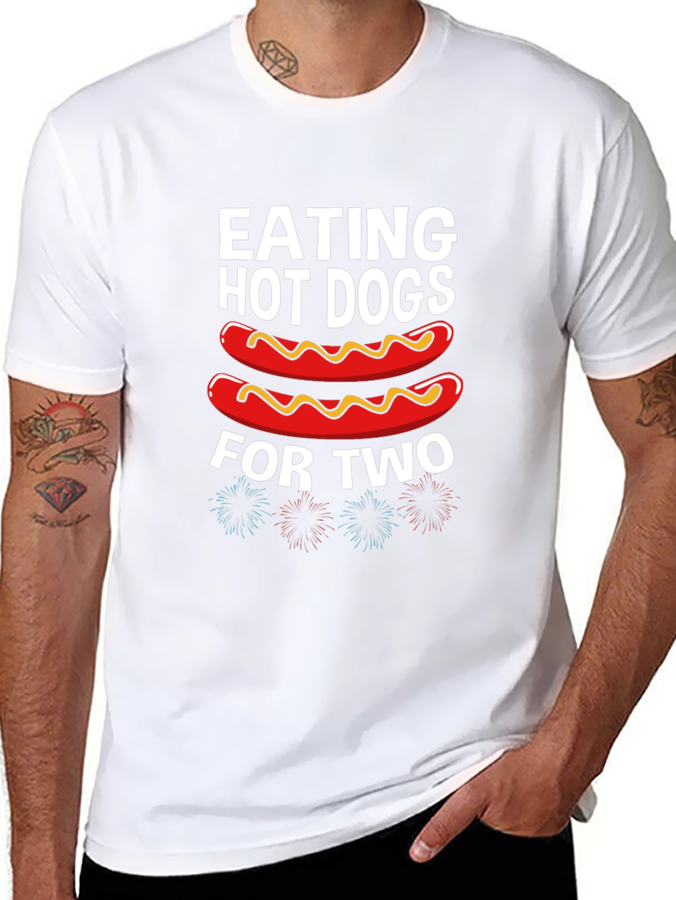 Eating Hot Dogs for Two Black T-Shirt