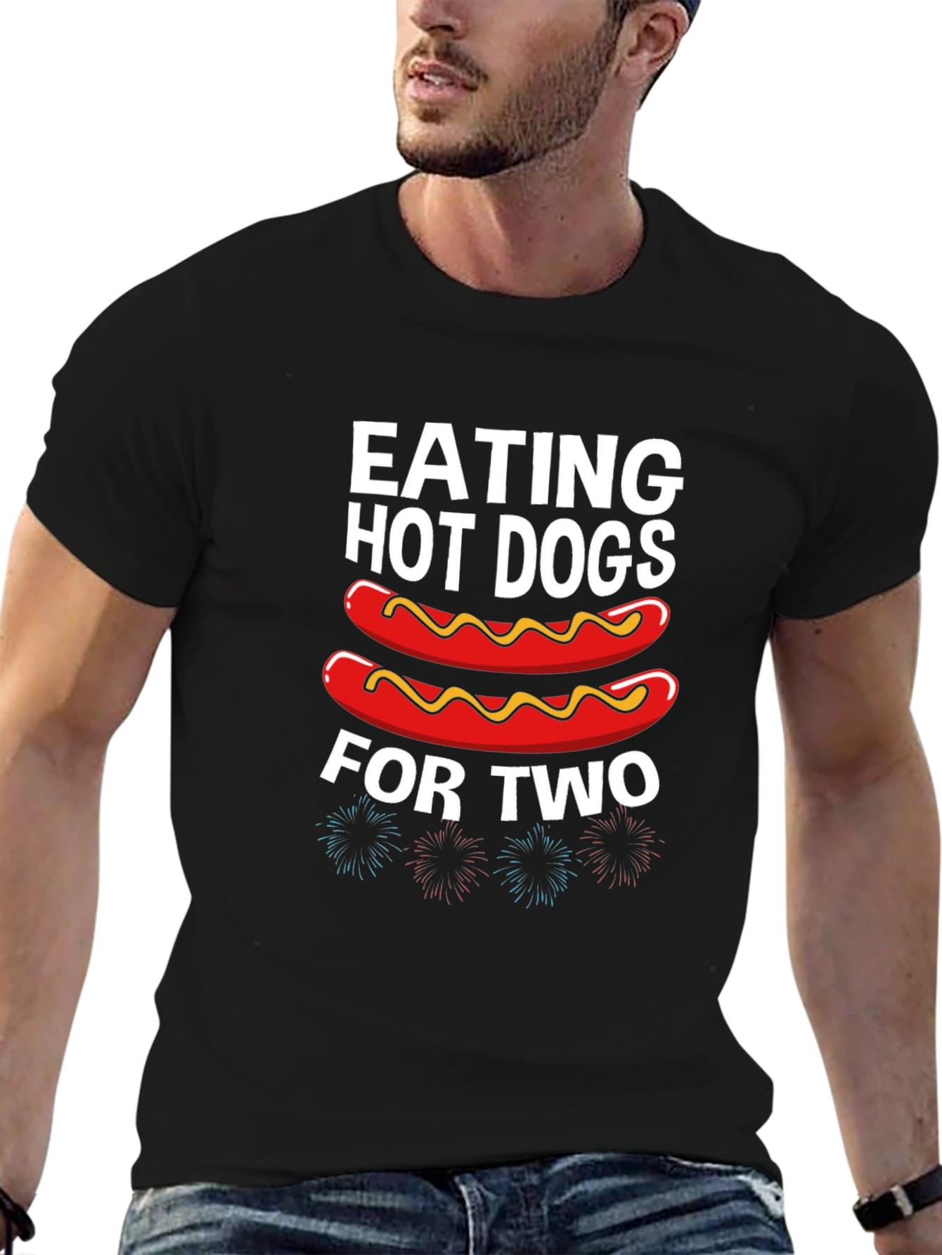 Eating Hot Dogs for Two Black T-Shirt