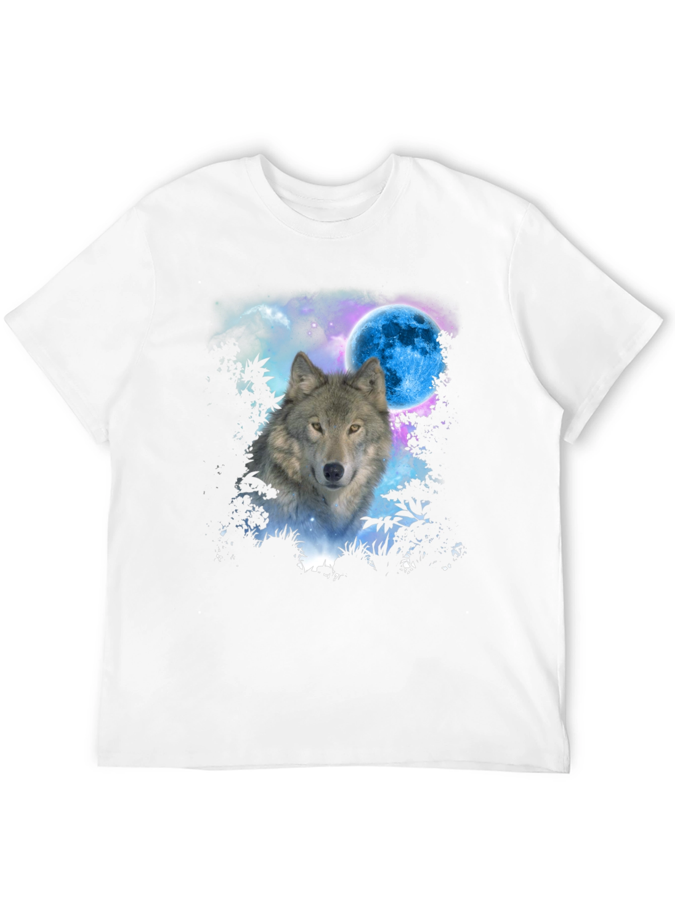 Wolf Moon Graphic Tee - Black Cotton Blend T-Shirt