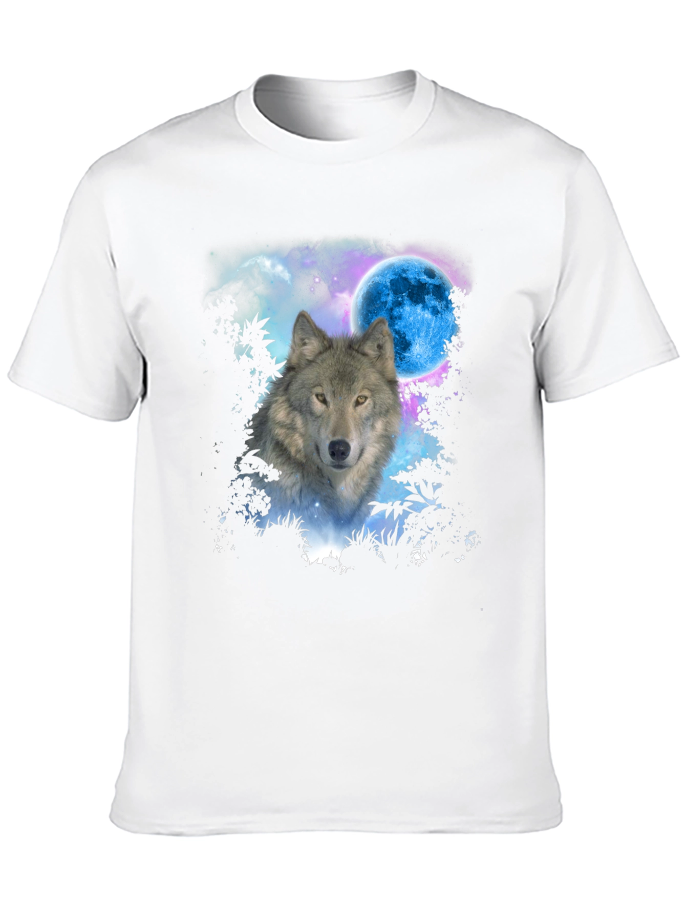 Wolf Moon Graphic Tee - Black Cotton Blend T-Shirt