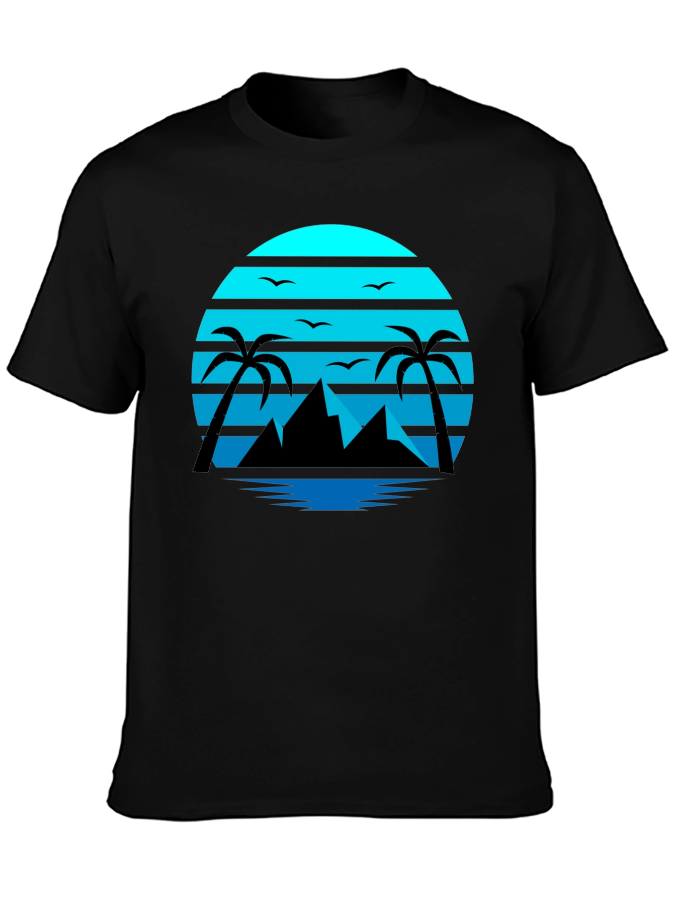 Tropical Sunset T-Shirt - Black