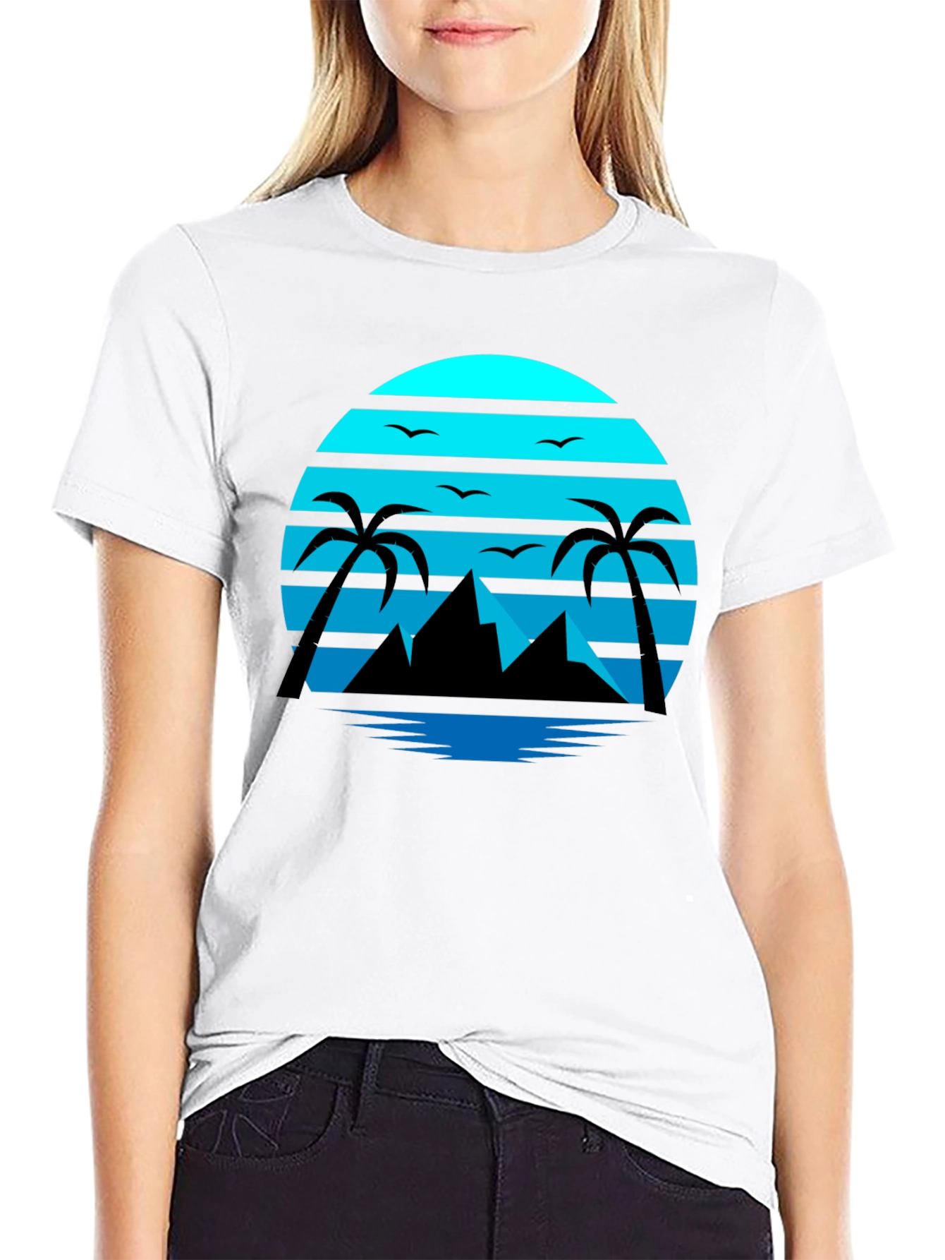 Tropical Sunset T-Shirt - Black
