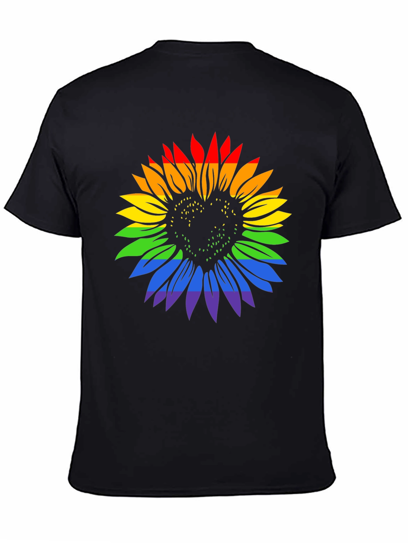 Rainbow Sunflower Heart Graphic Tee