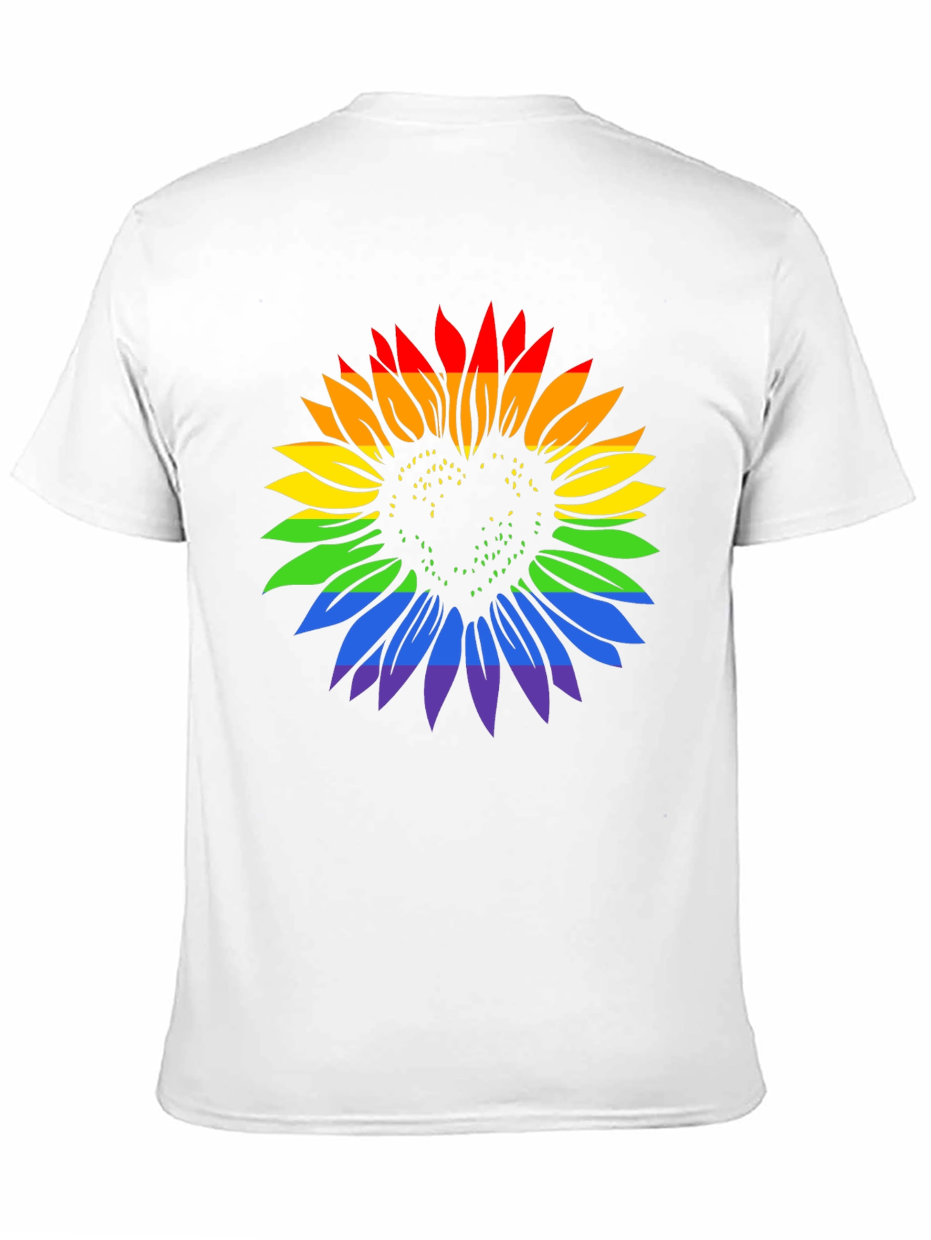 Rainbow Sunflower Heart Graphic Tee