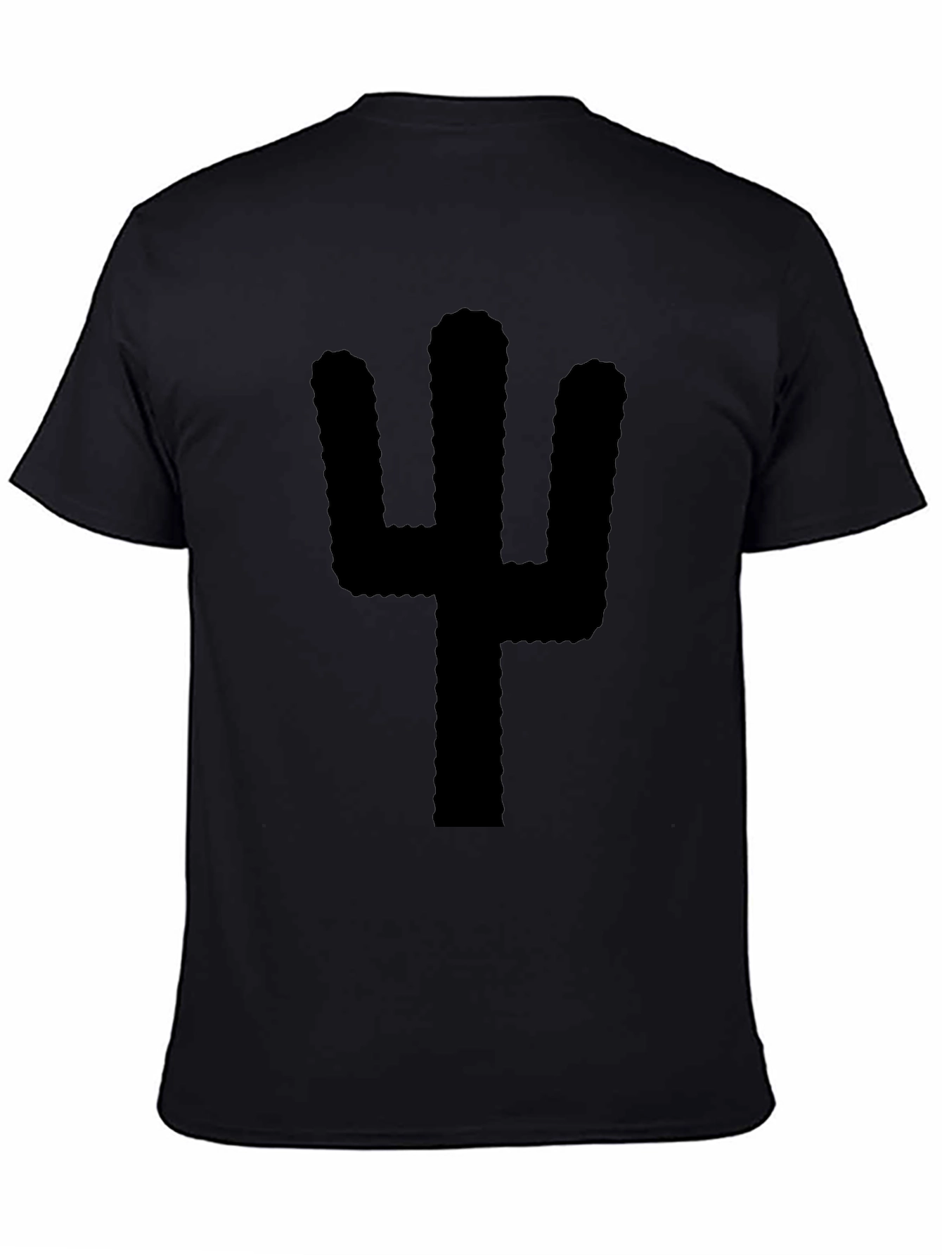 Black Cactus Graphic T-Shirt - Modern Desert Style