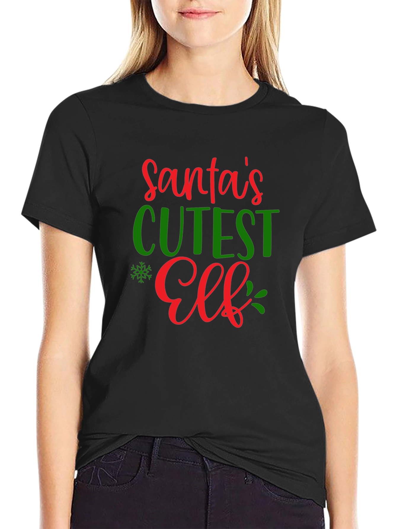 Santas Cutest Elf Christmas T-Shirt