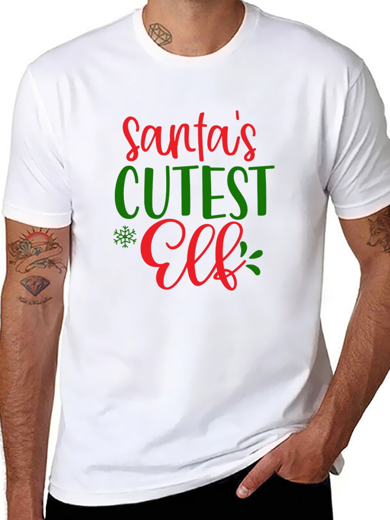 Santas Cutest Elf Christmas T-Shirt