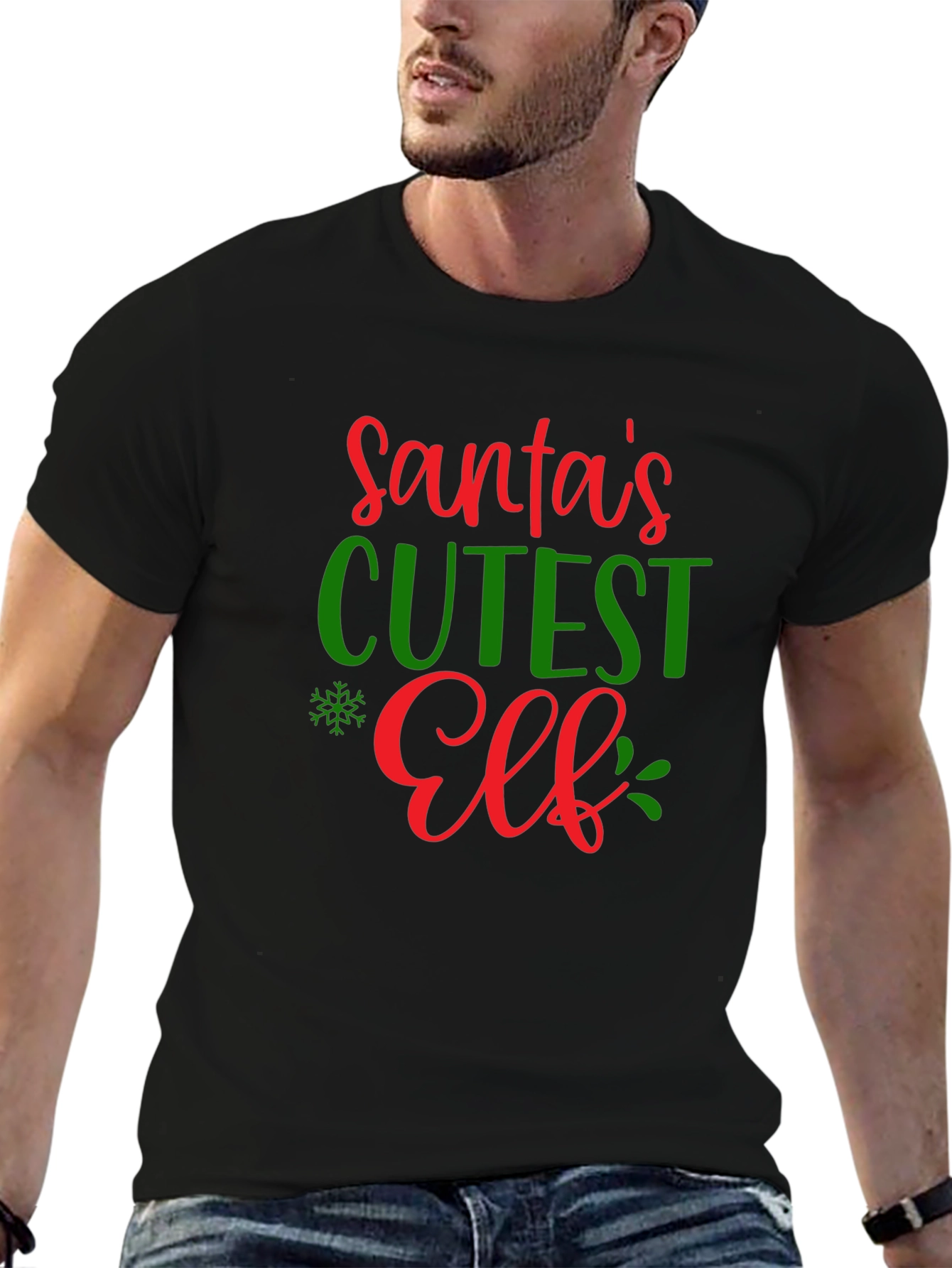 Santas Cutest Elf Christmas T-Shirt