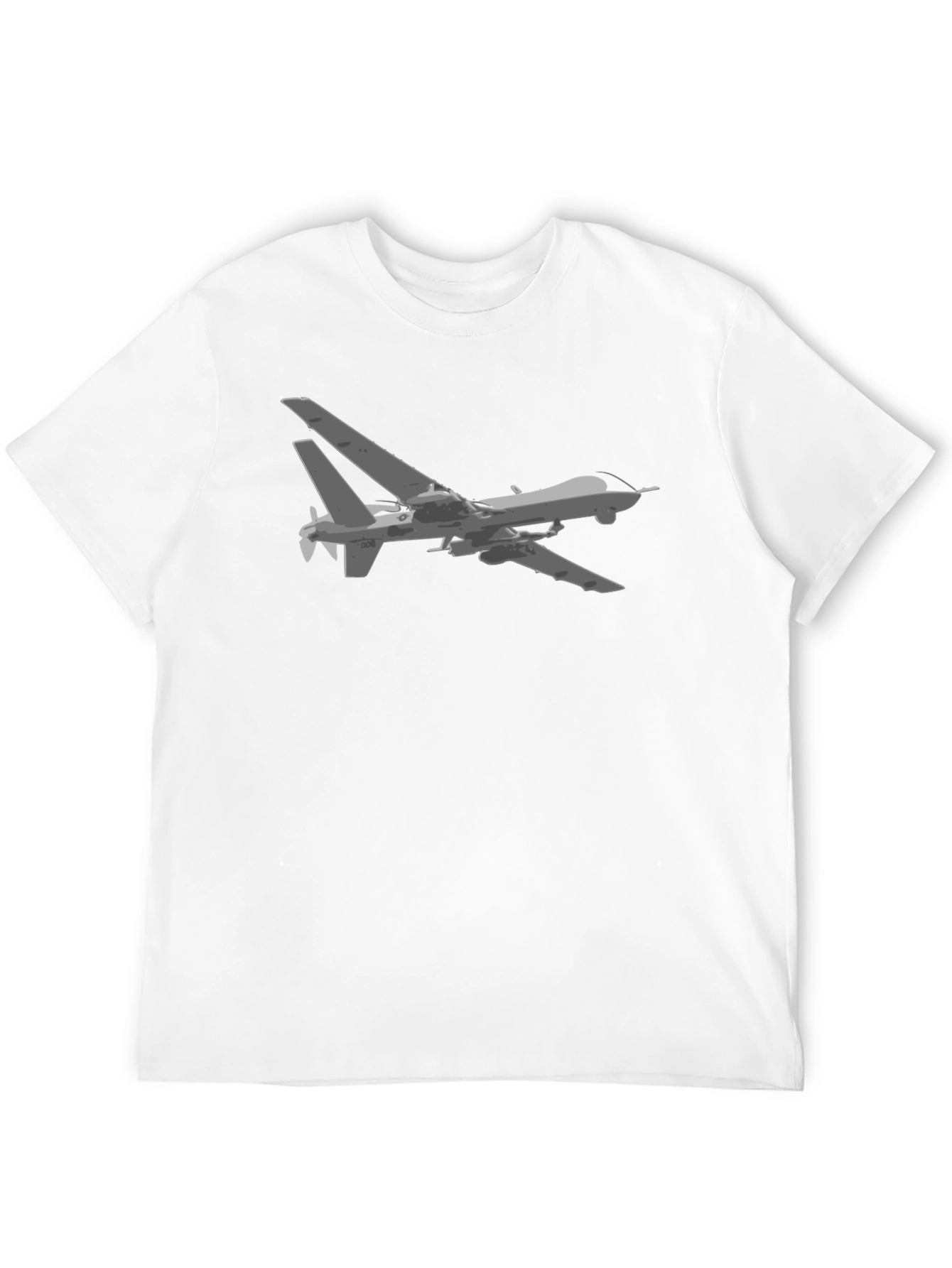 Drone Graphic Tee - Black Cotton T-Shirt