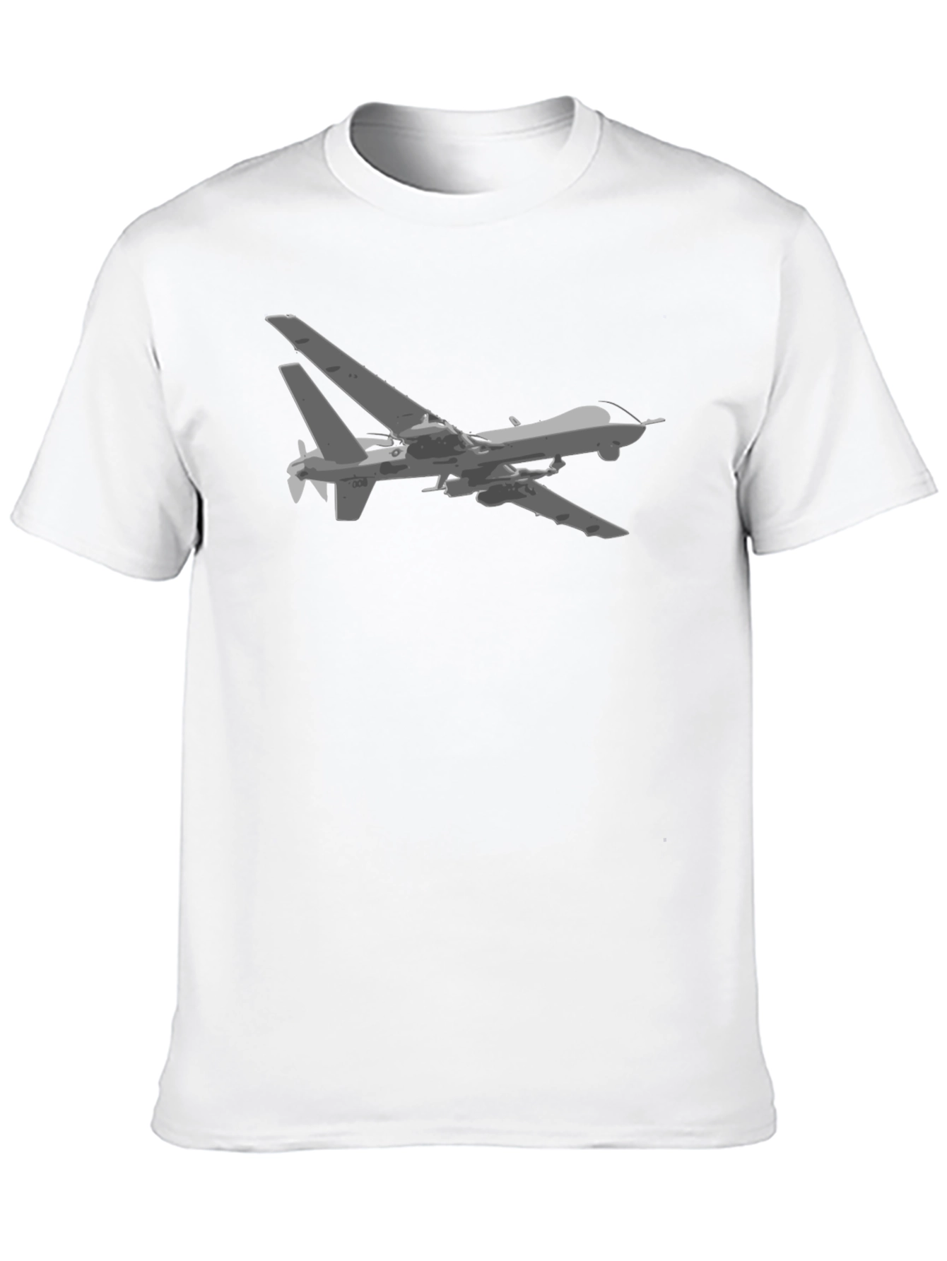 Drone Graphic Tee - Black Cotton T-Shirt