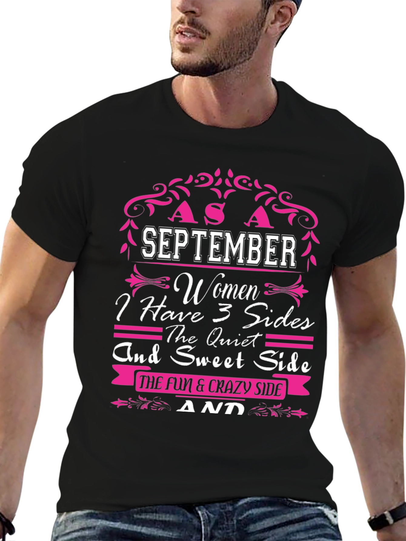 September Women T-Shirt - 3 Sides: Quiet Sweet Crazy