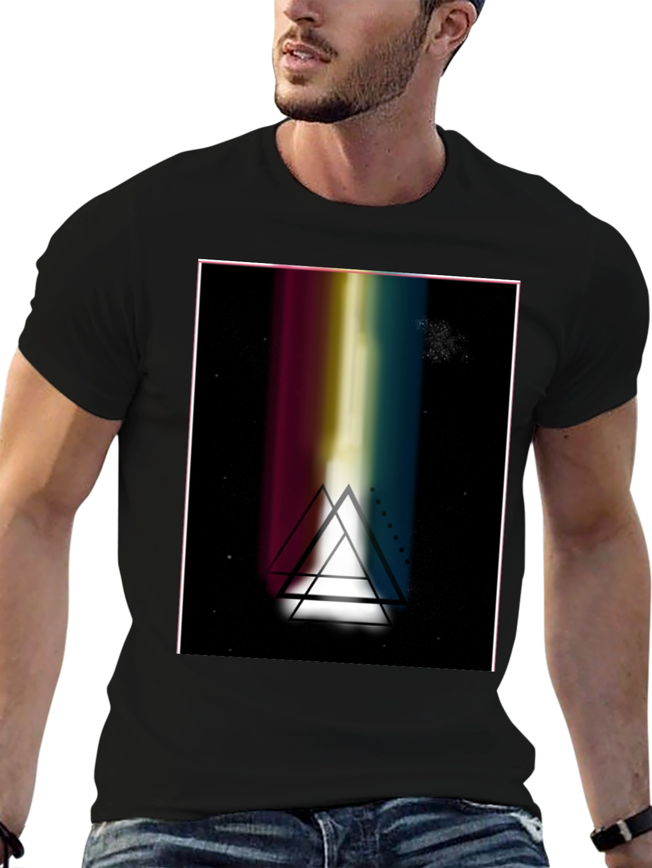 Prism Triangle Graphic Black T-Shirt
