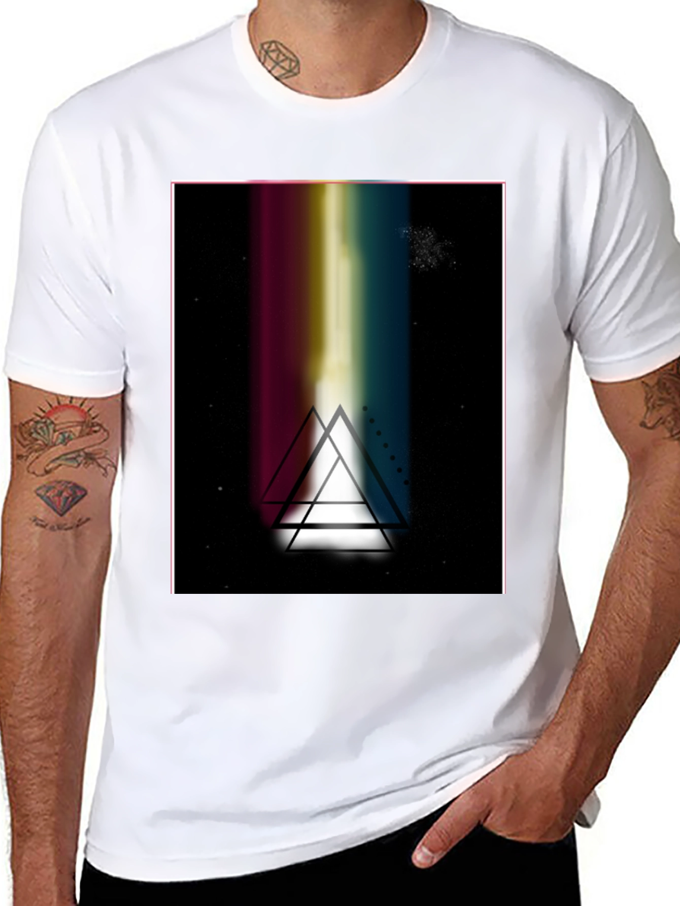 Prism Triangle Graphic Black T-Shirt