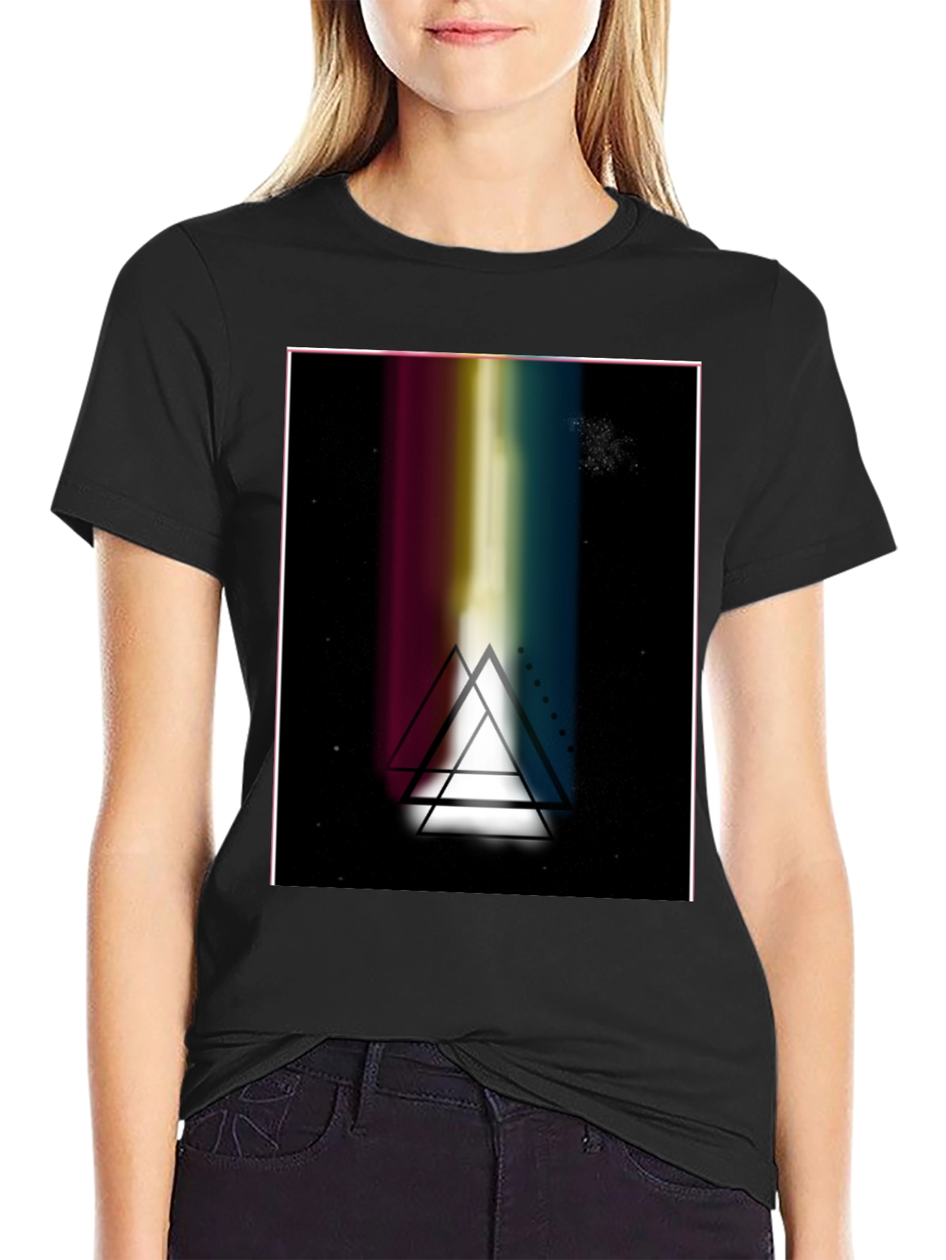 Prism Triangle Graphic Black T-Shirt