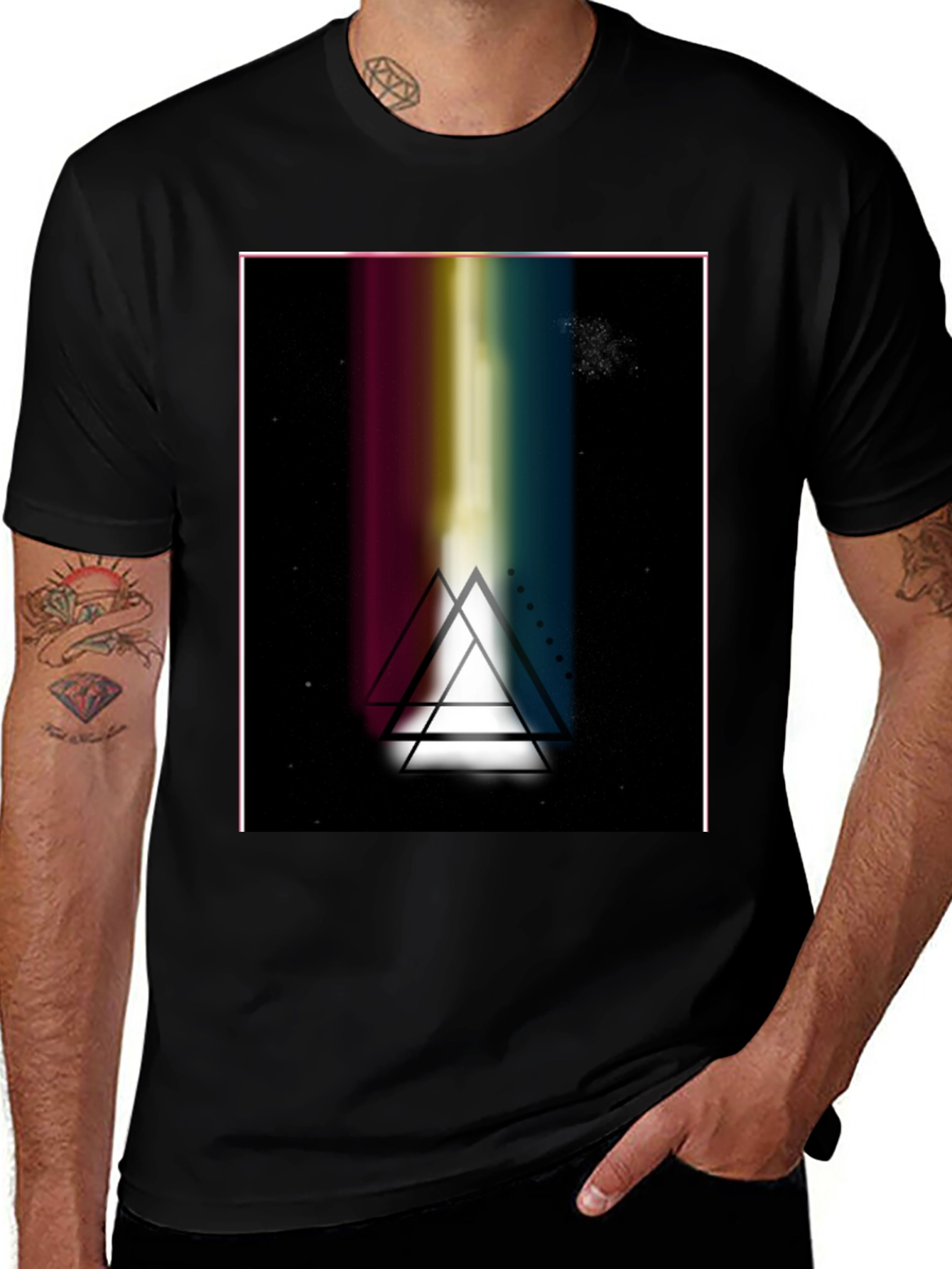 Prism Triangle Graphic Black T-Shirt