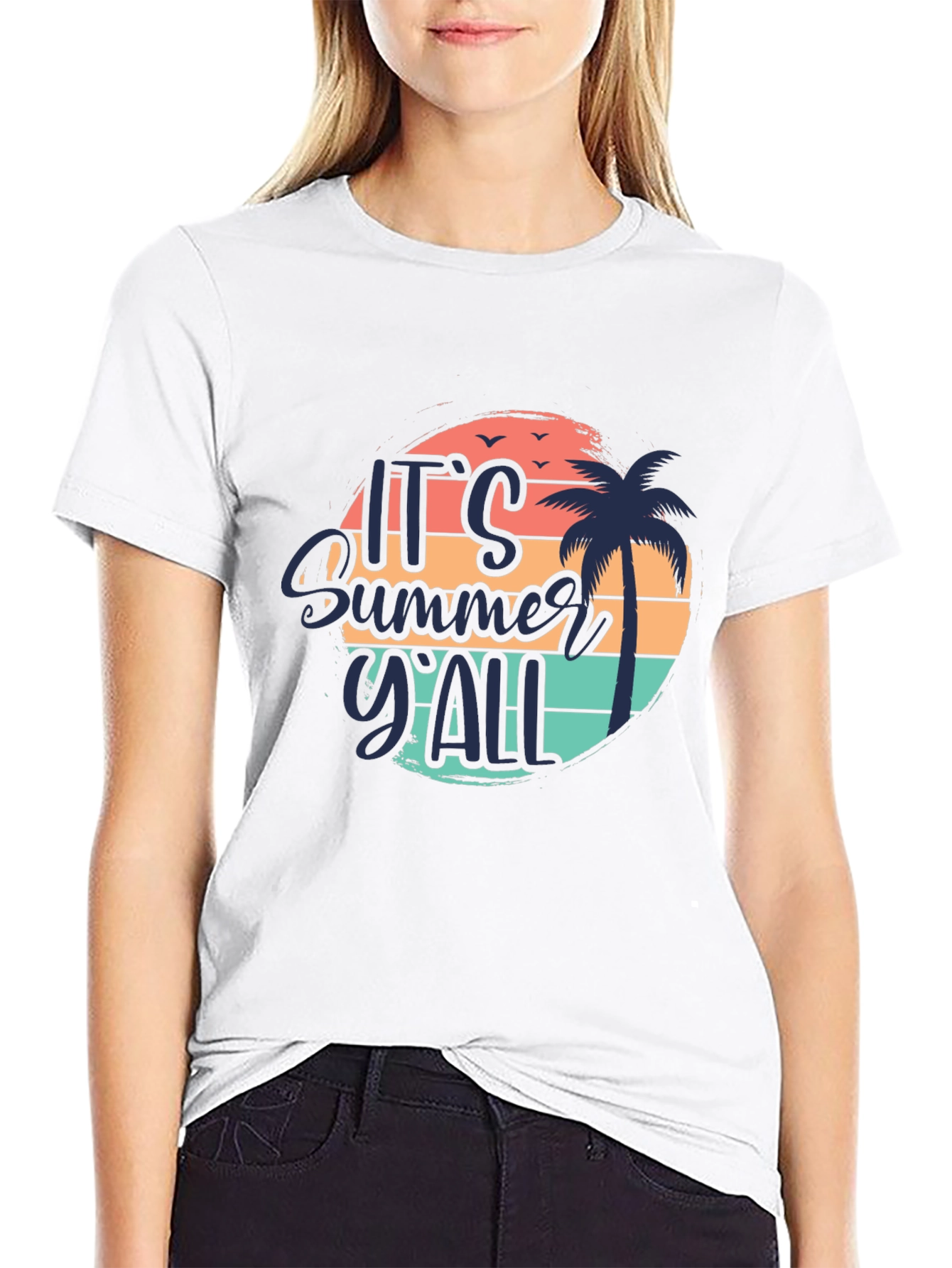 Its Summer YAll Black Graphic Tee