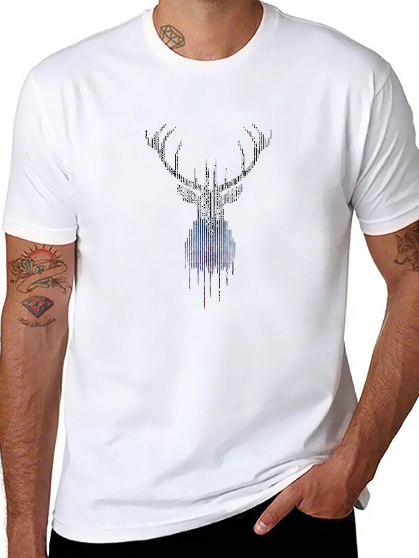 Graphic Deer Head Black T-Shirt