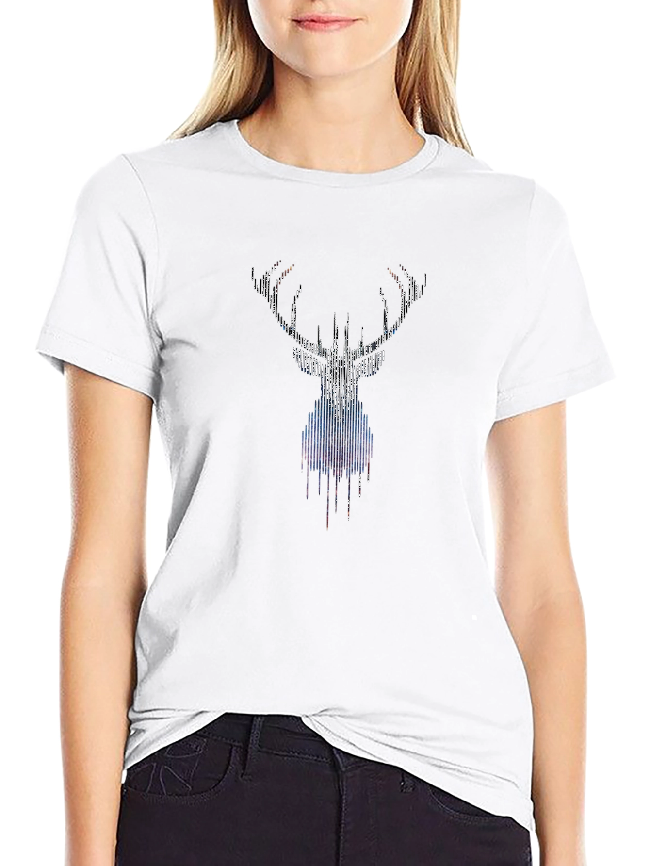 Graphic Deer Head Black T-Shirt
